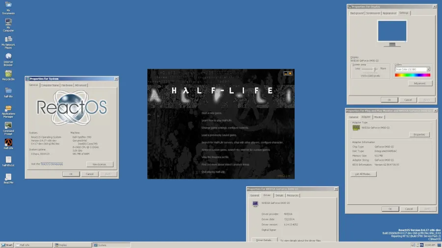 ReactOS runs Half-Life