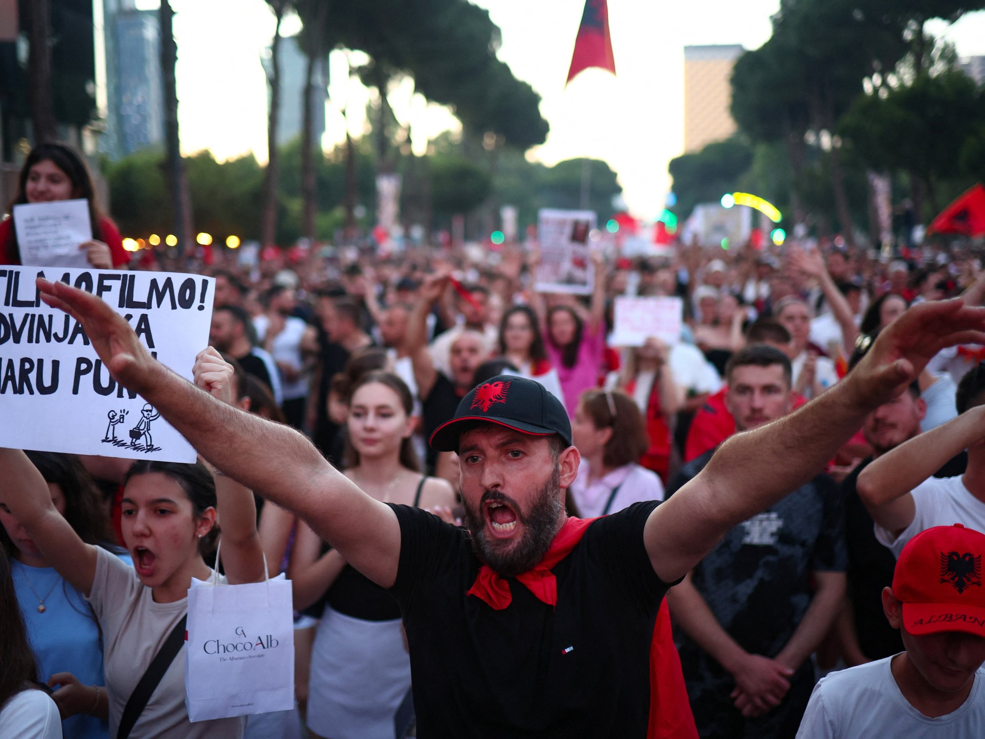 Kushner Albania resort protest