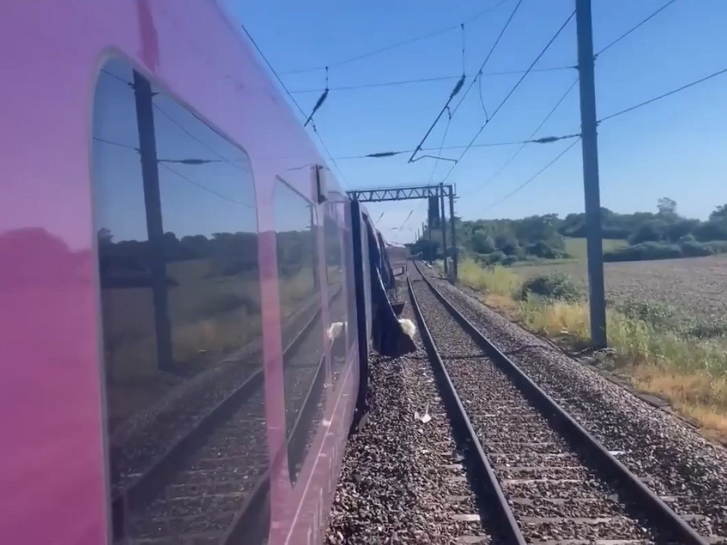 Two trains collided near Bedford, UK