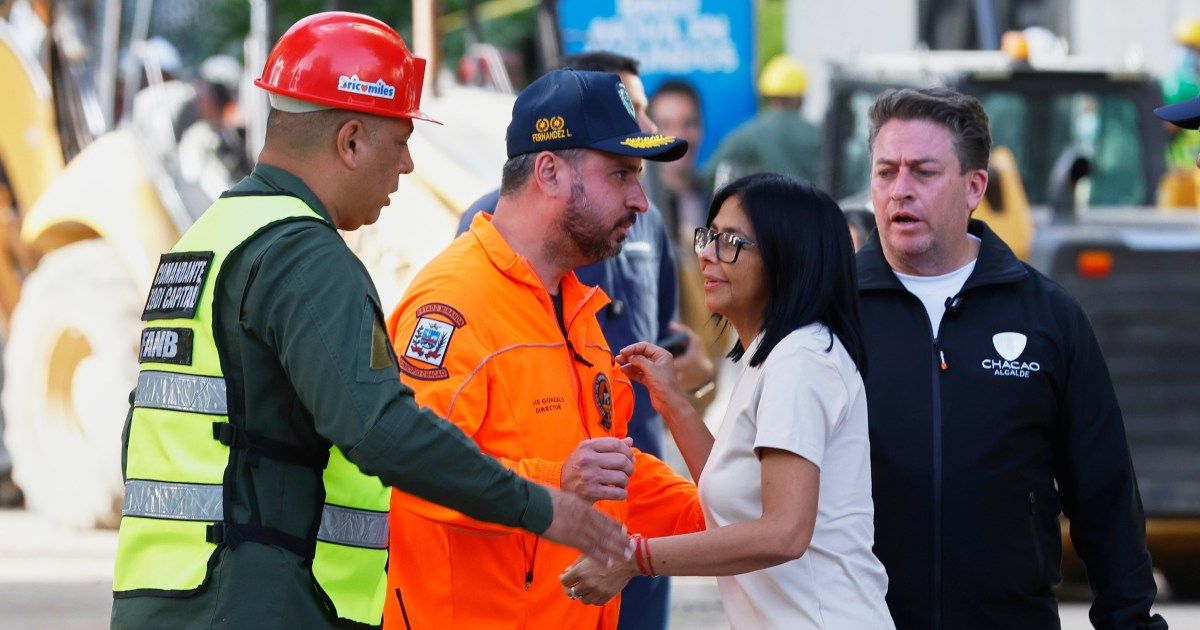 Venezuela: rescue teams search the rubble of a collapsed building after the twin earthquakes.