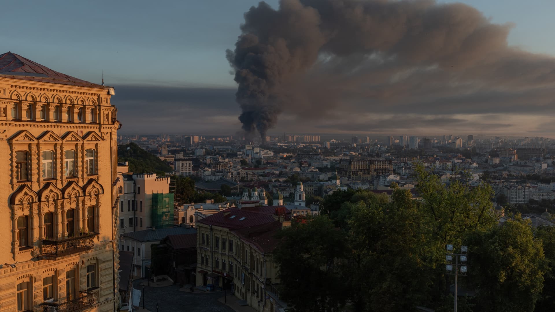Aftermath of Russian strike on Kyiv