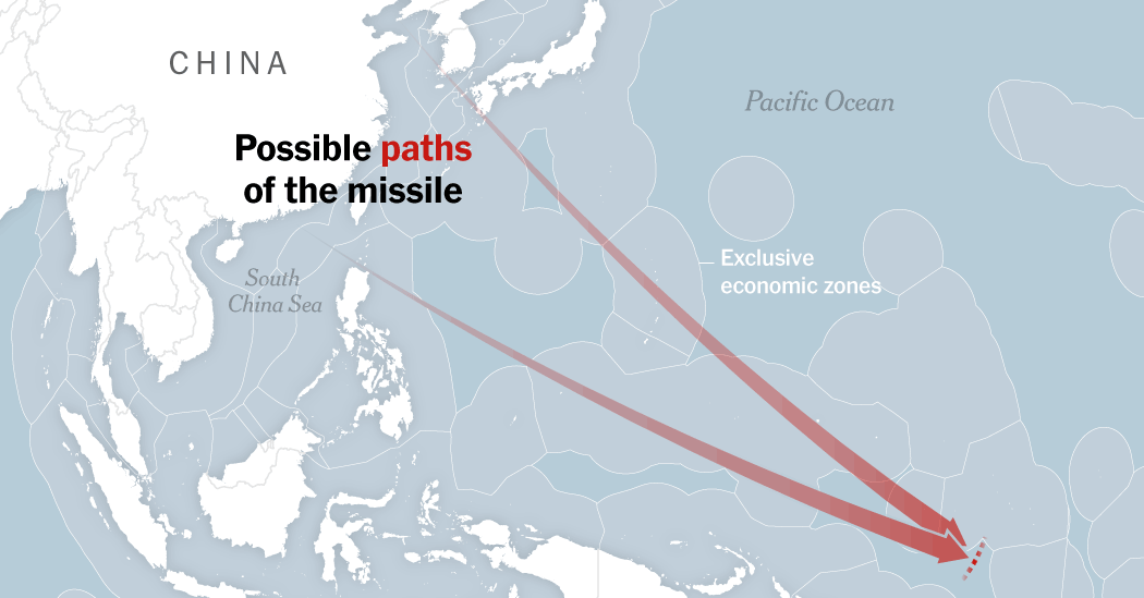 China fires long-range missile into Pacific