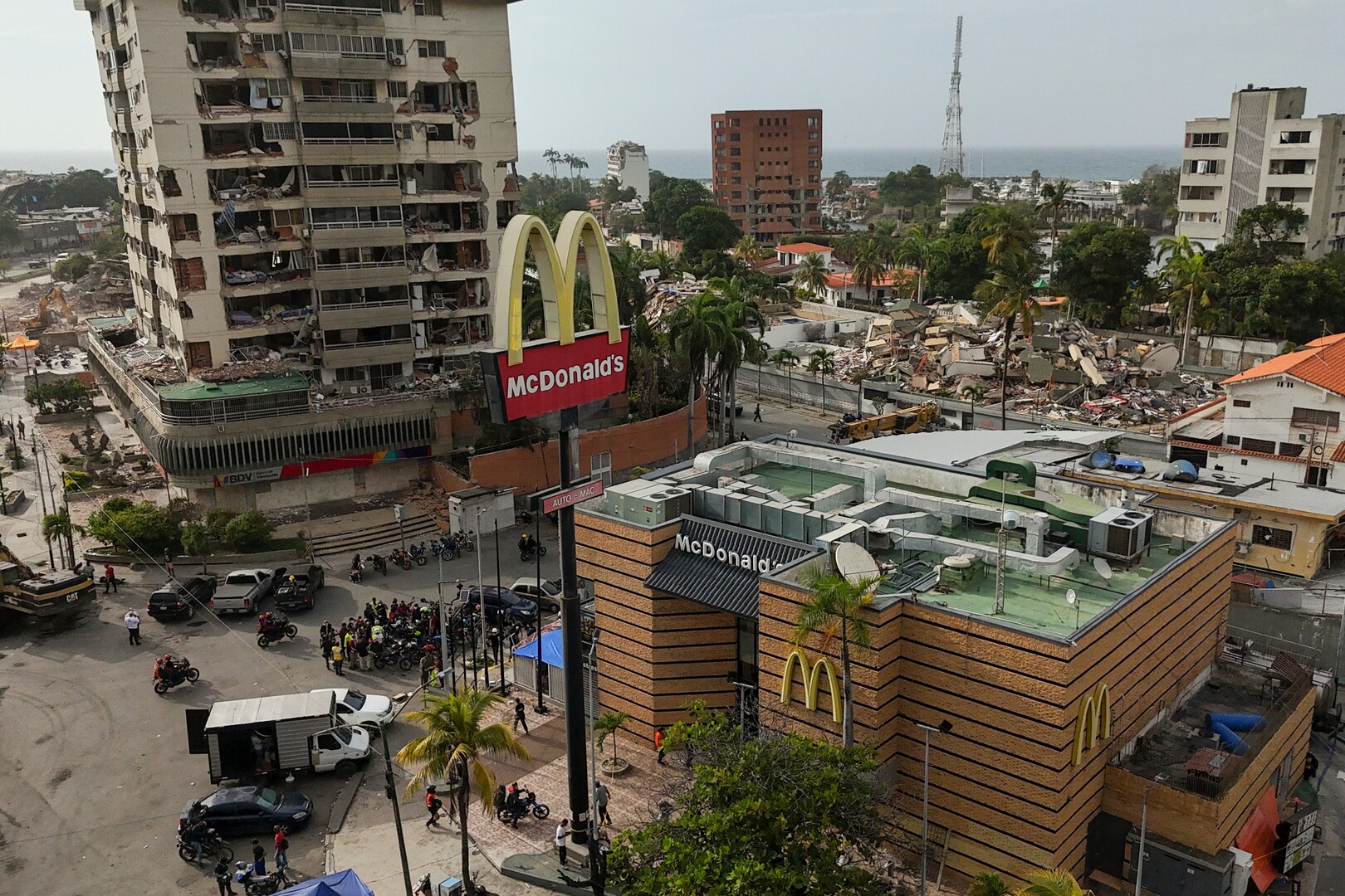 A McDonald's restaurant converted into a temporary clinic in Venezuela