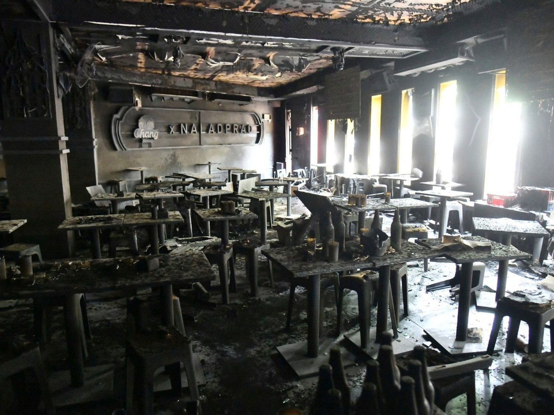 Bangkok bar fire scene