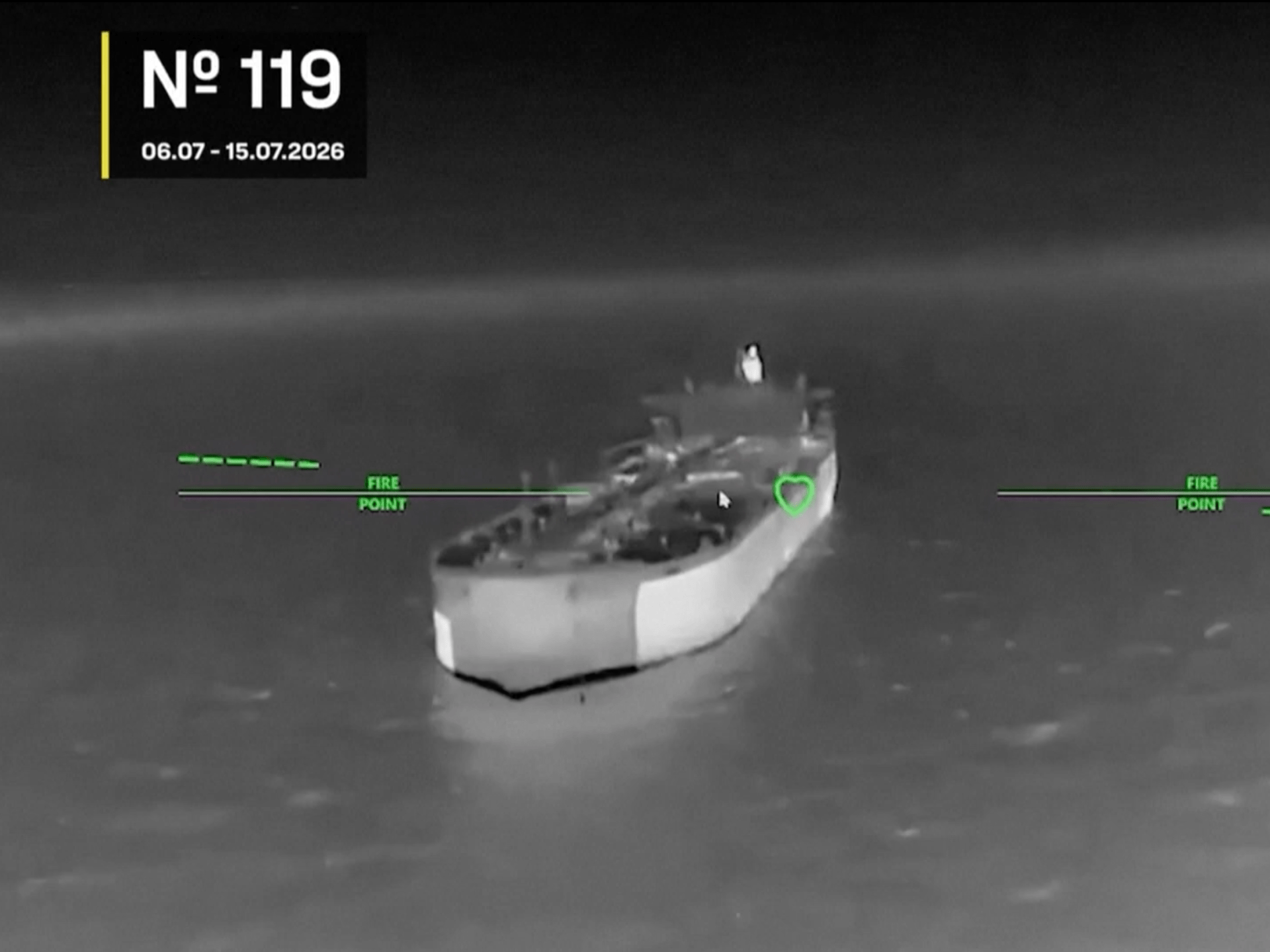 Wide shot of Ukrainian strikes on Russian Black Sea vessels