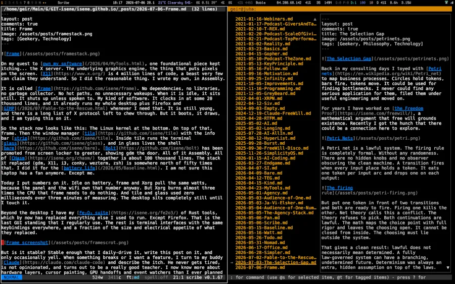 Frame X11 server