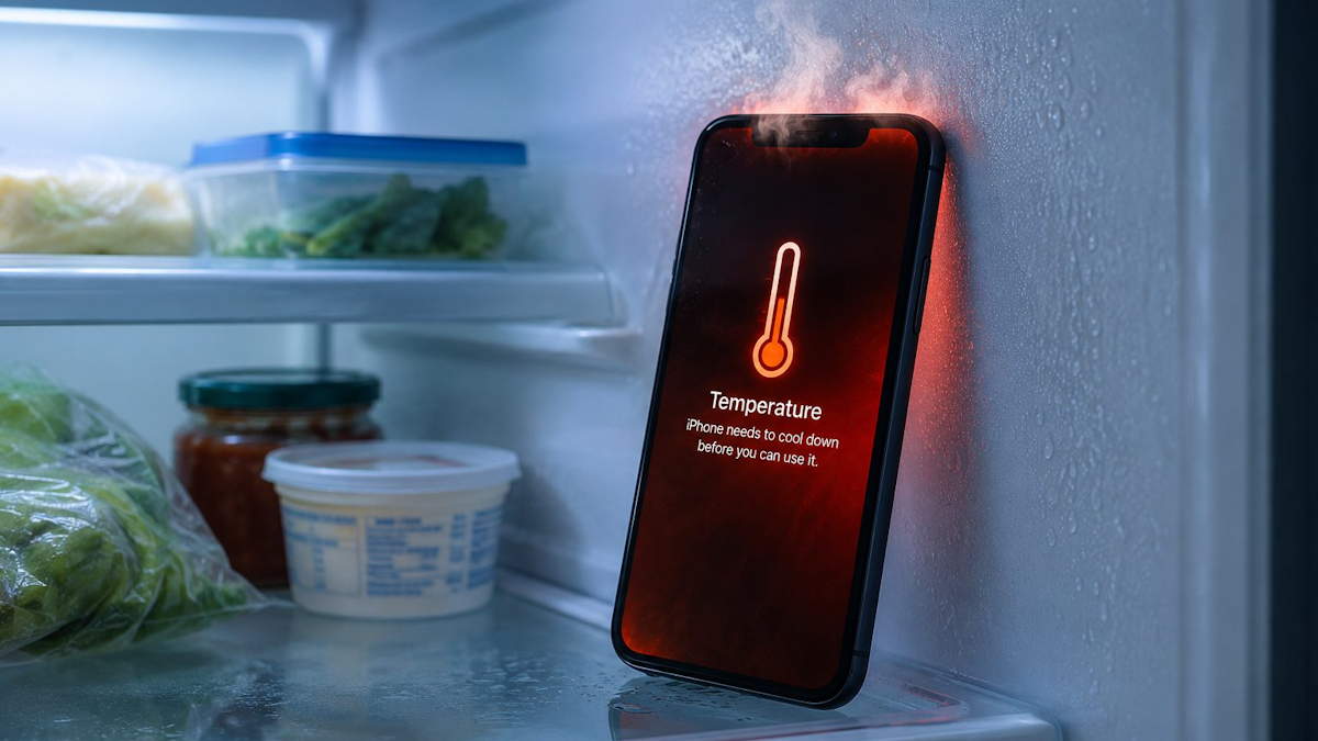 smartphone warning screen and heat
