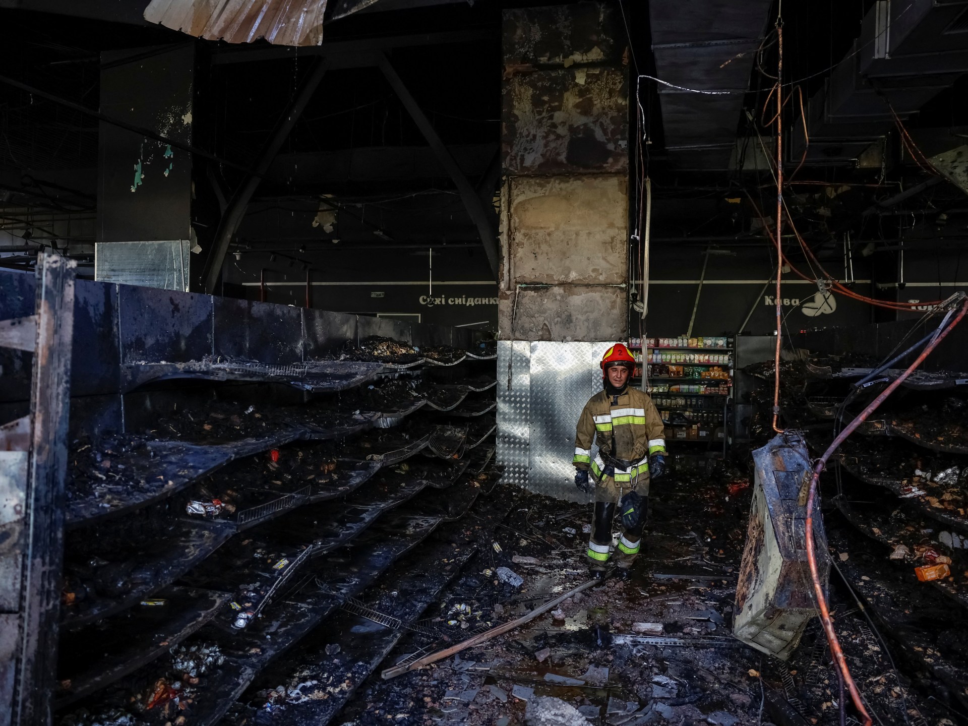Aftermath of attacks in Ukraine
