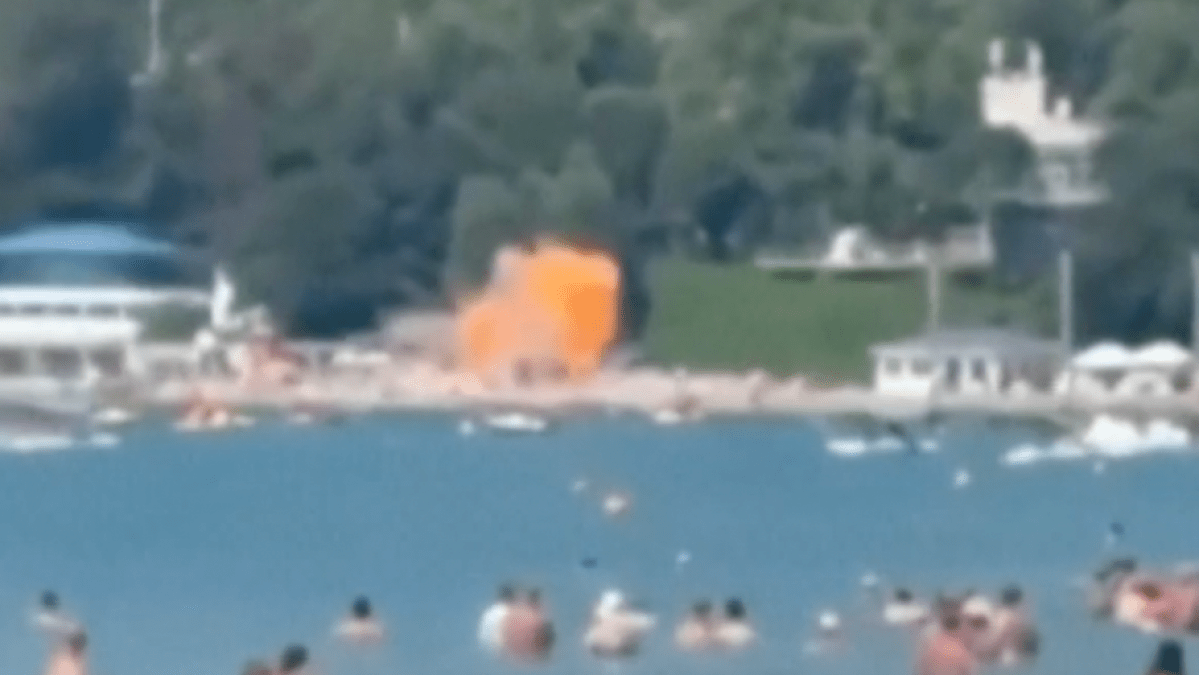Russian beach drone strike