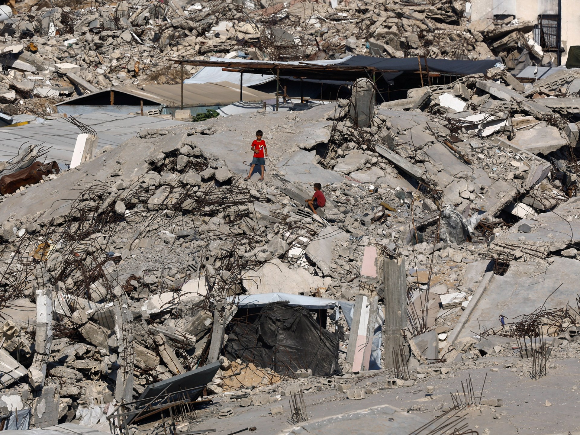 Rubble and destruction in Gaza