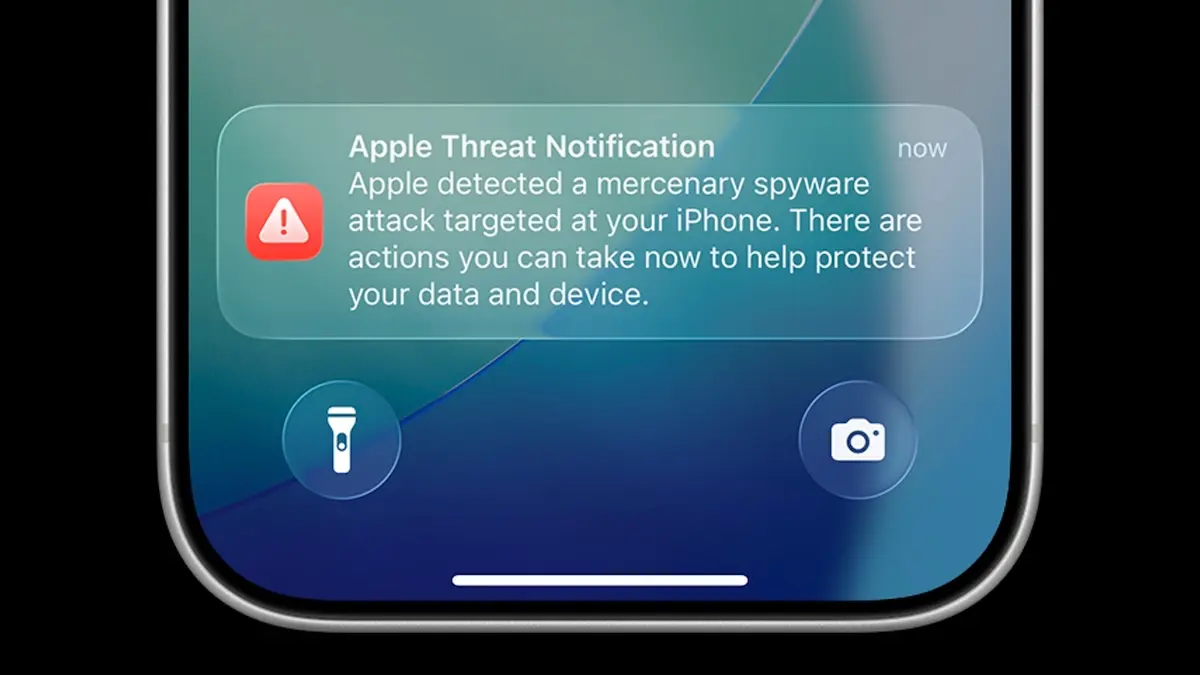 Apple security alert notification on lock screen