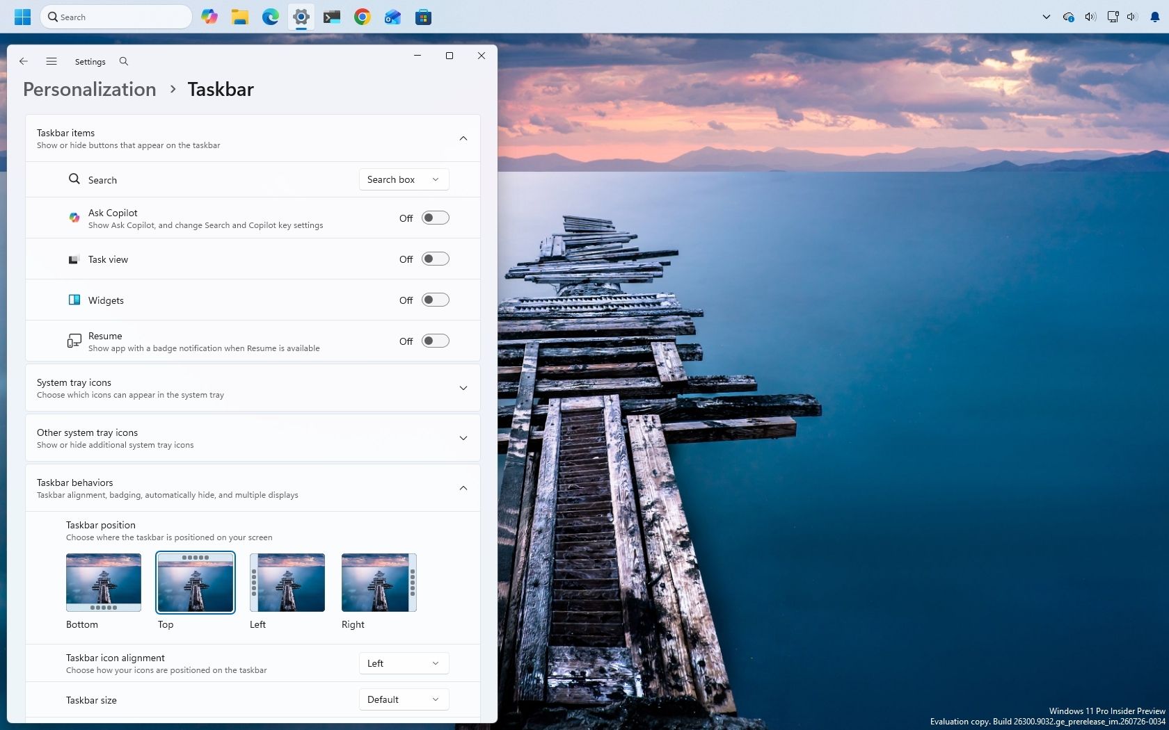 Windows 11 taskbar repositioning feature