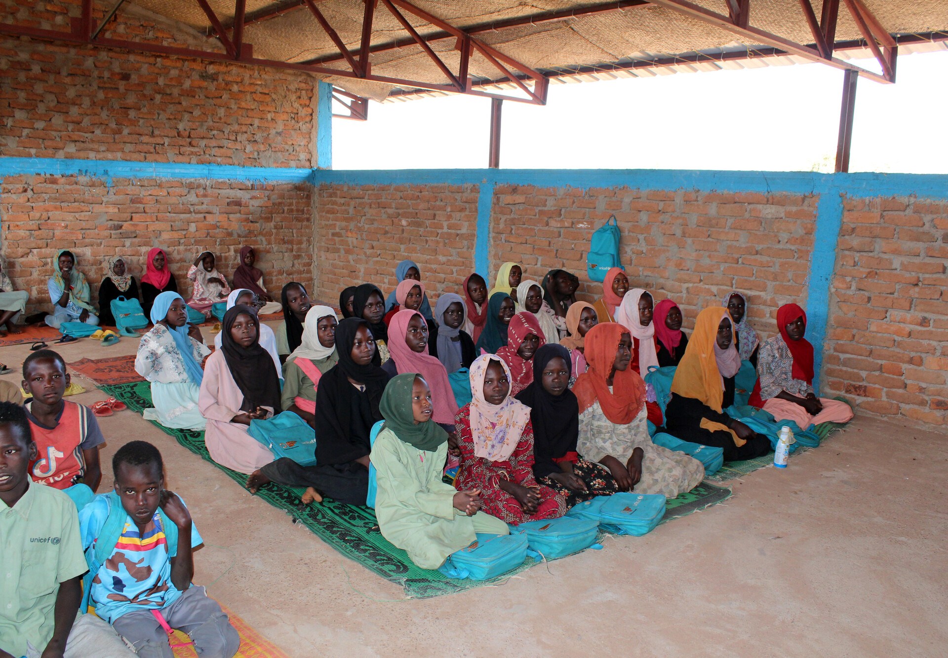 Sudanese refugee in Chad camp classroom