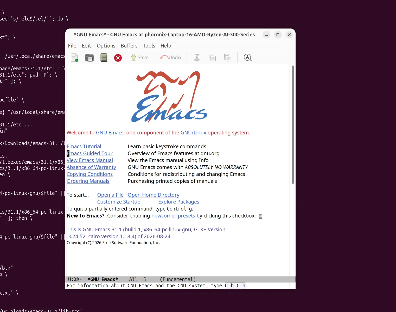 GNU Emacs 31.1 release