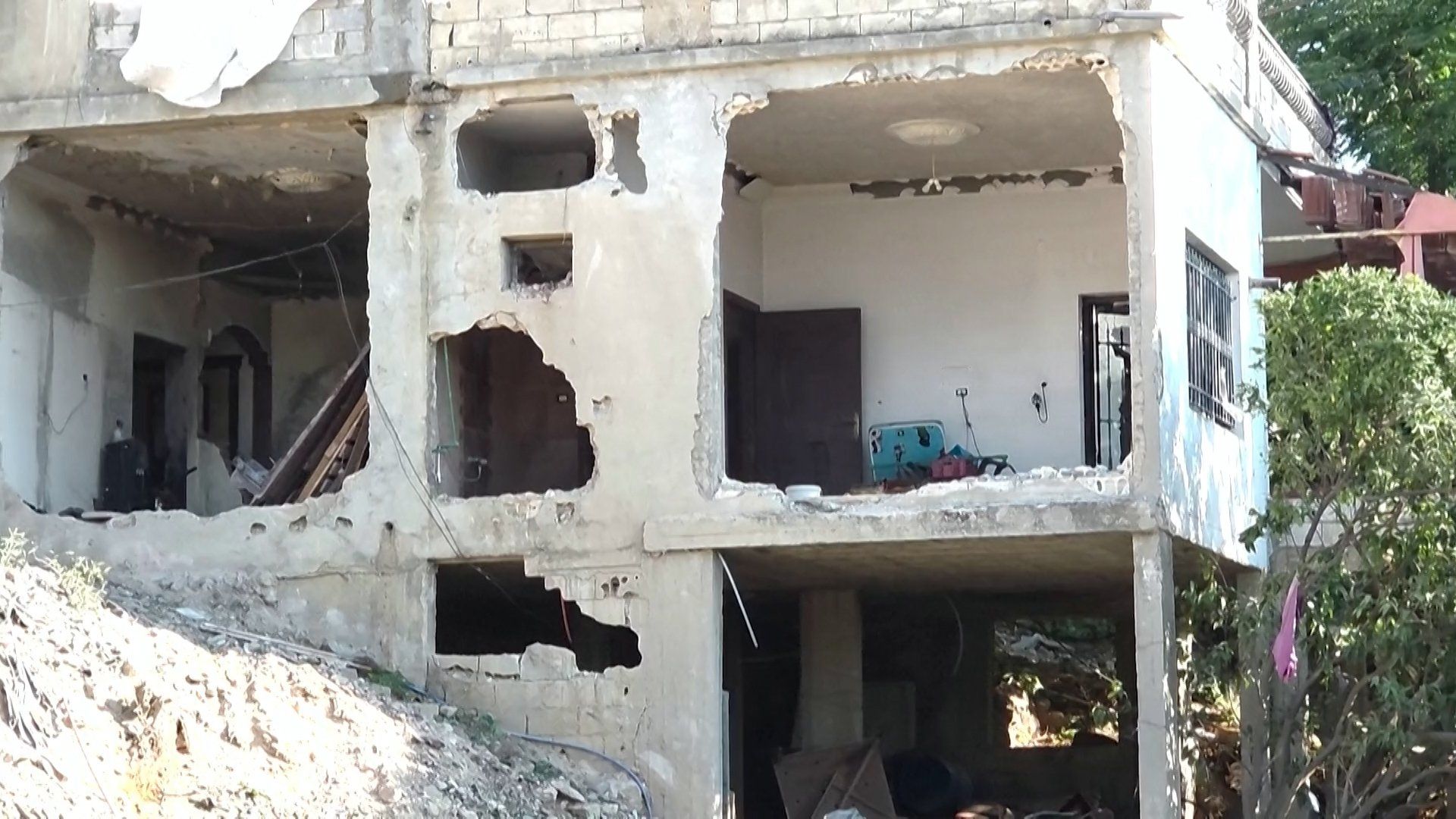 Damage from Israeli airstrike in south Lebanon