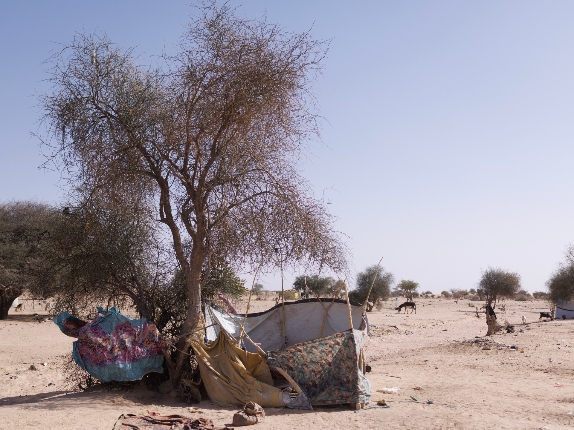 Smoke rises from a market hit by Sudanese airstrike near Chad's border