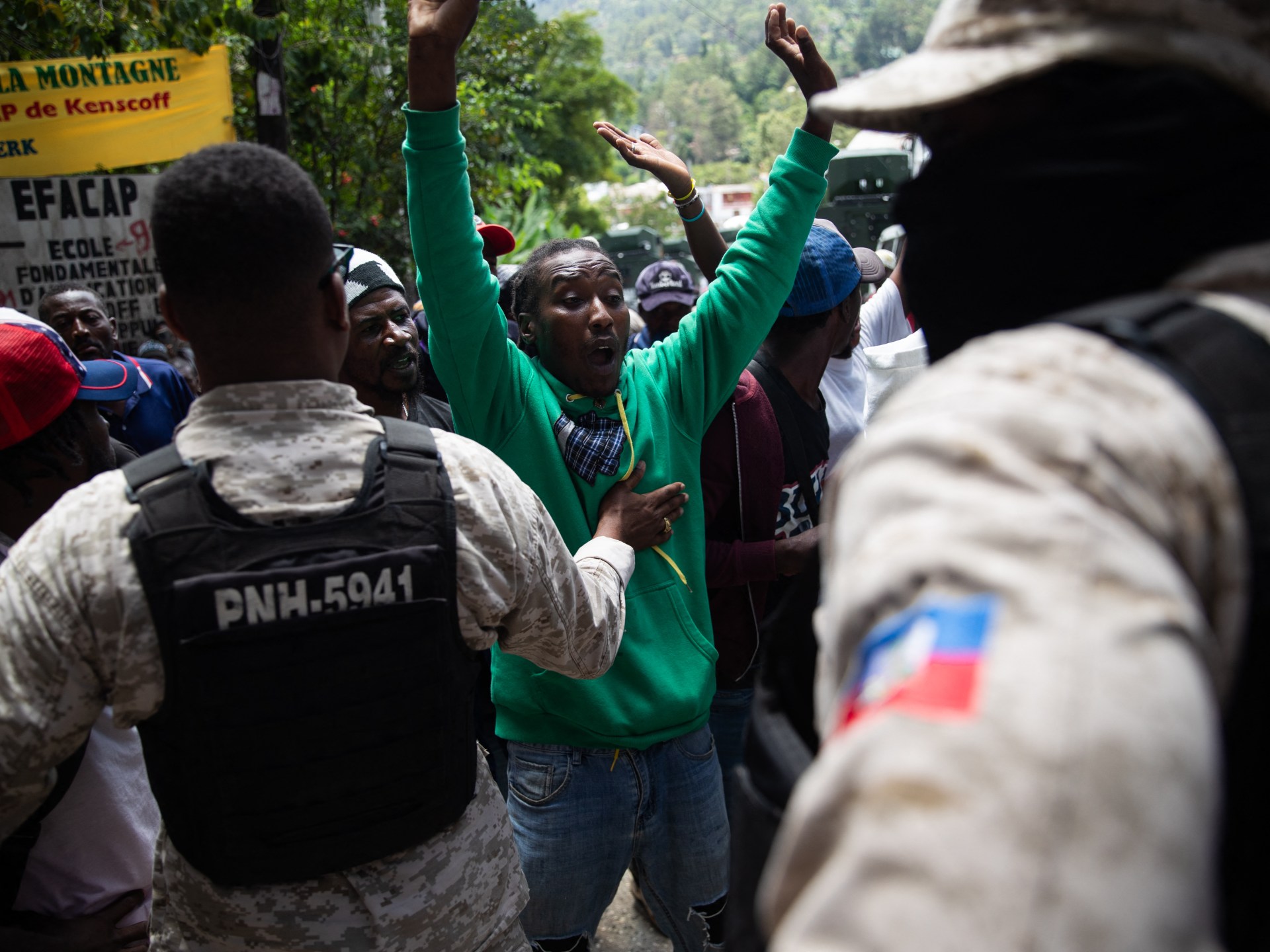 Police presence in Kenscoff, Haiti after gang attack