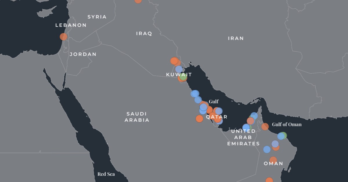 Gulf energy infrastructure and oil market impact mapping