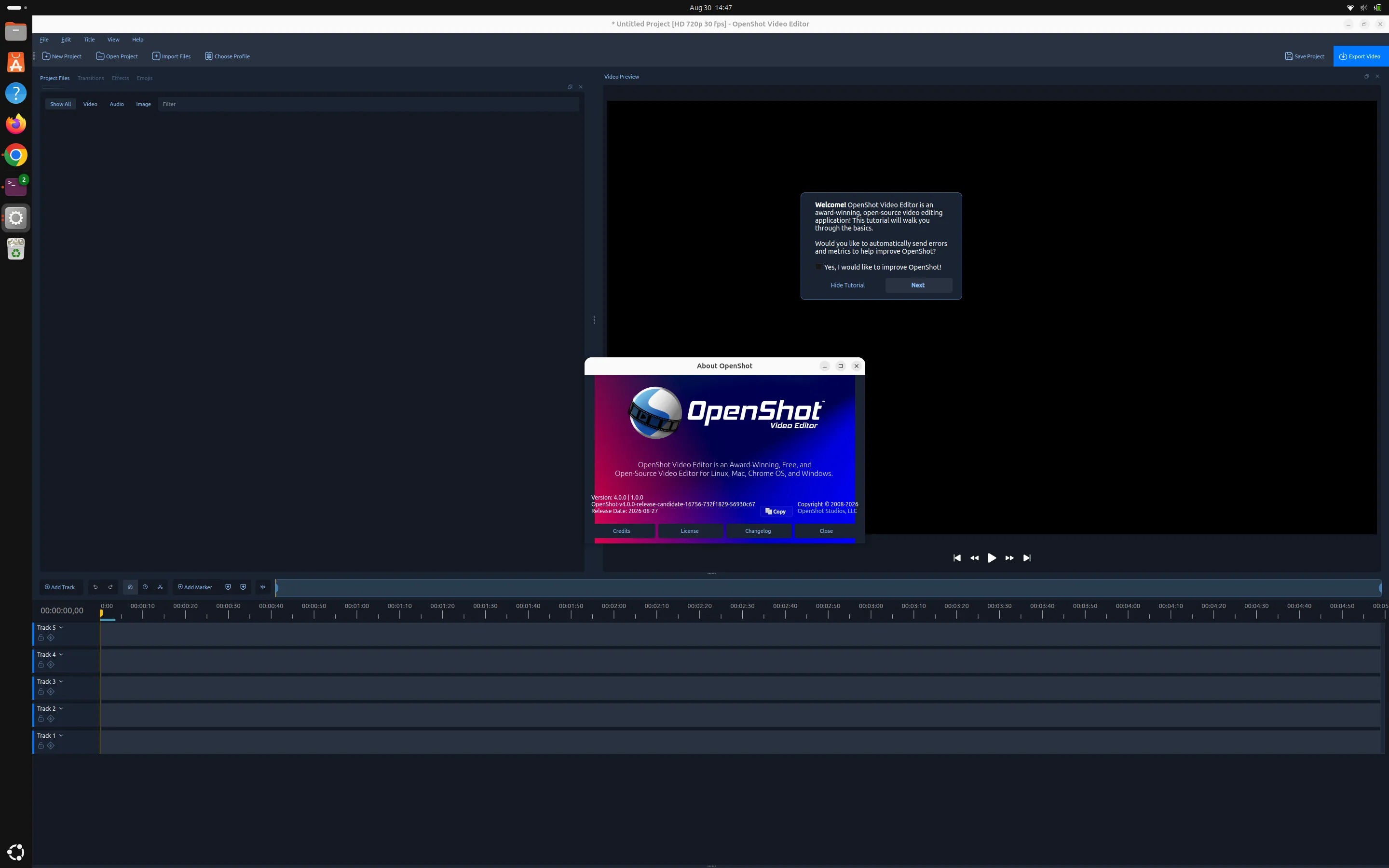 OpenShot 4.0 video editor interface