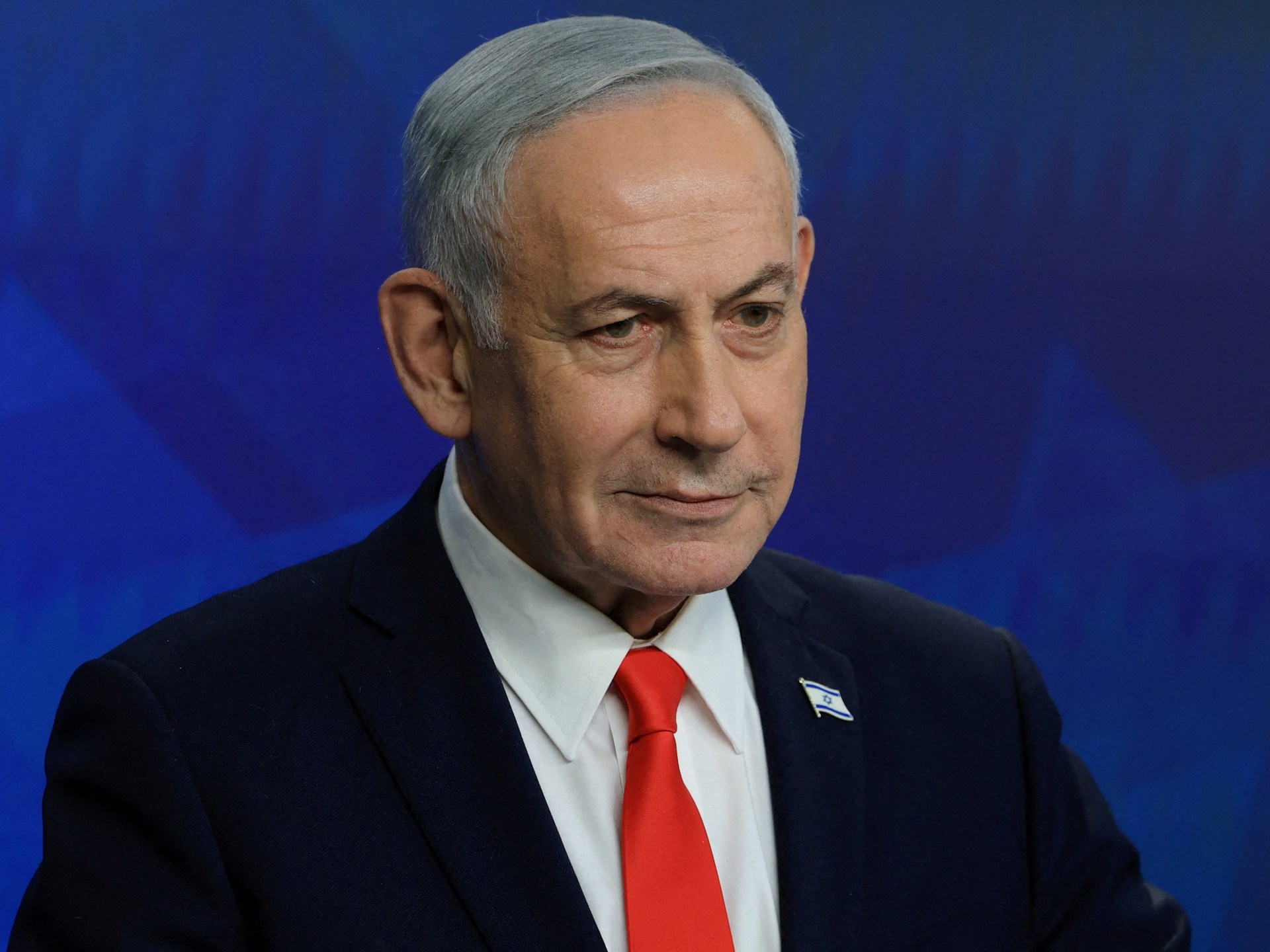 Israeli Prime Minister Benjamin Netanyahu speaking at public event