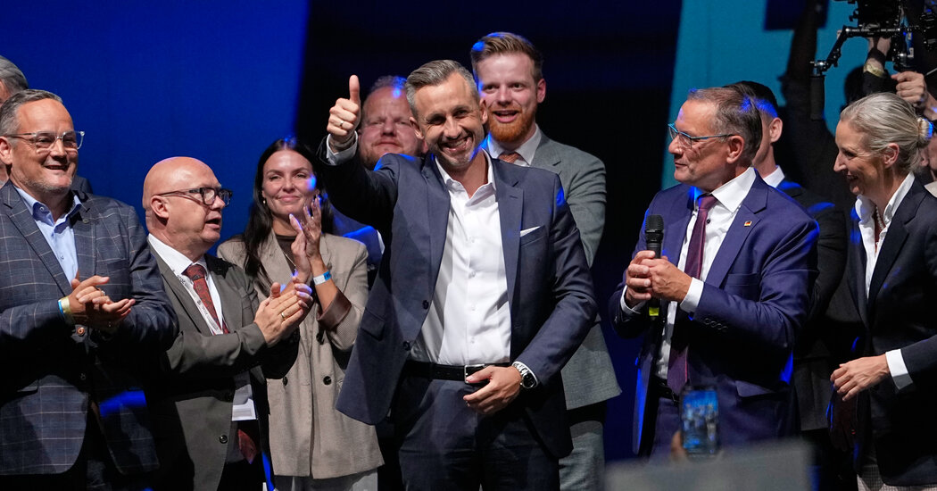 AfD campaign event in Saxony-Anhalt Germany
