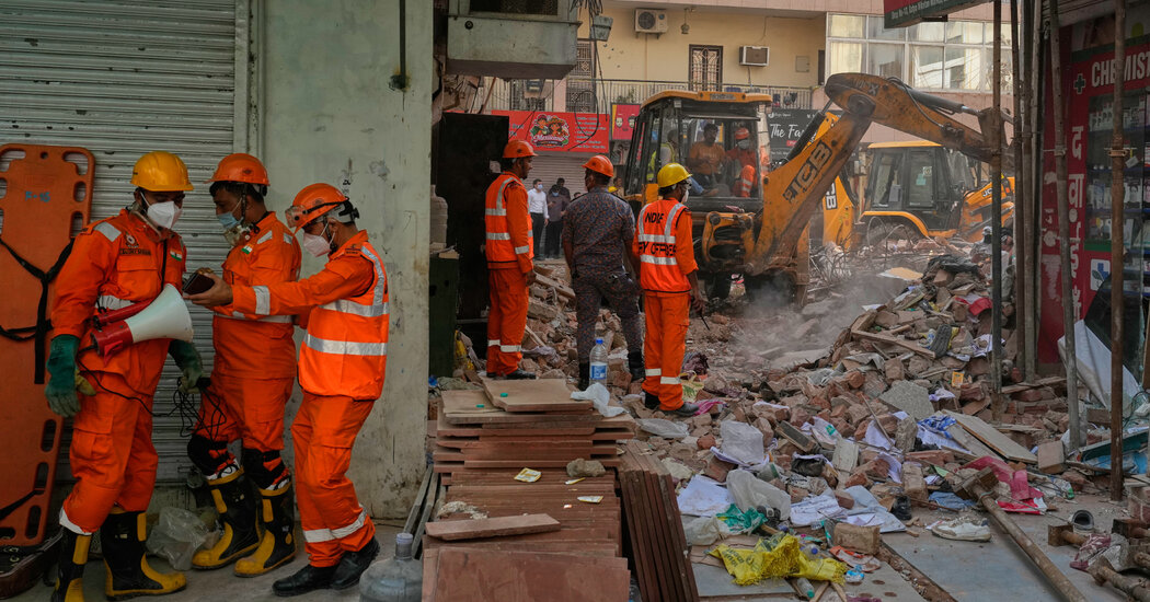 Rescue operations at Delhi building collapse