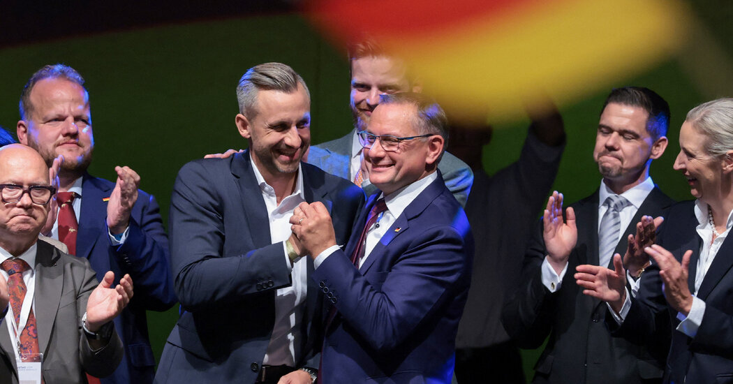 German political rally and election materials