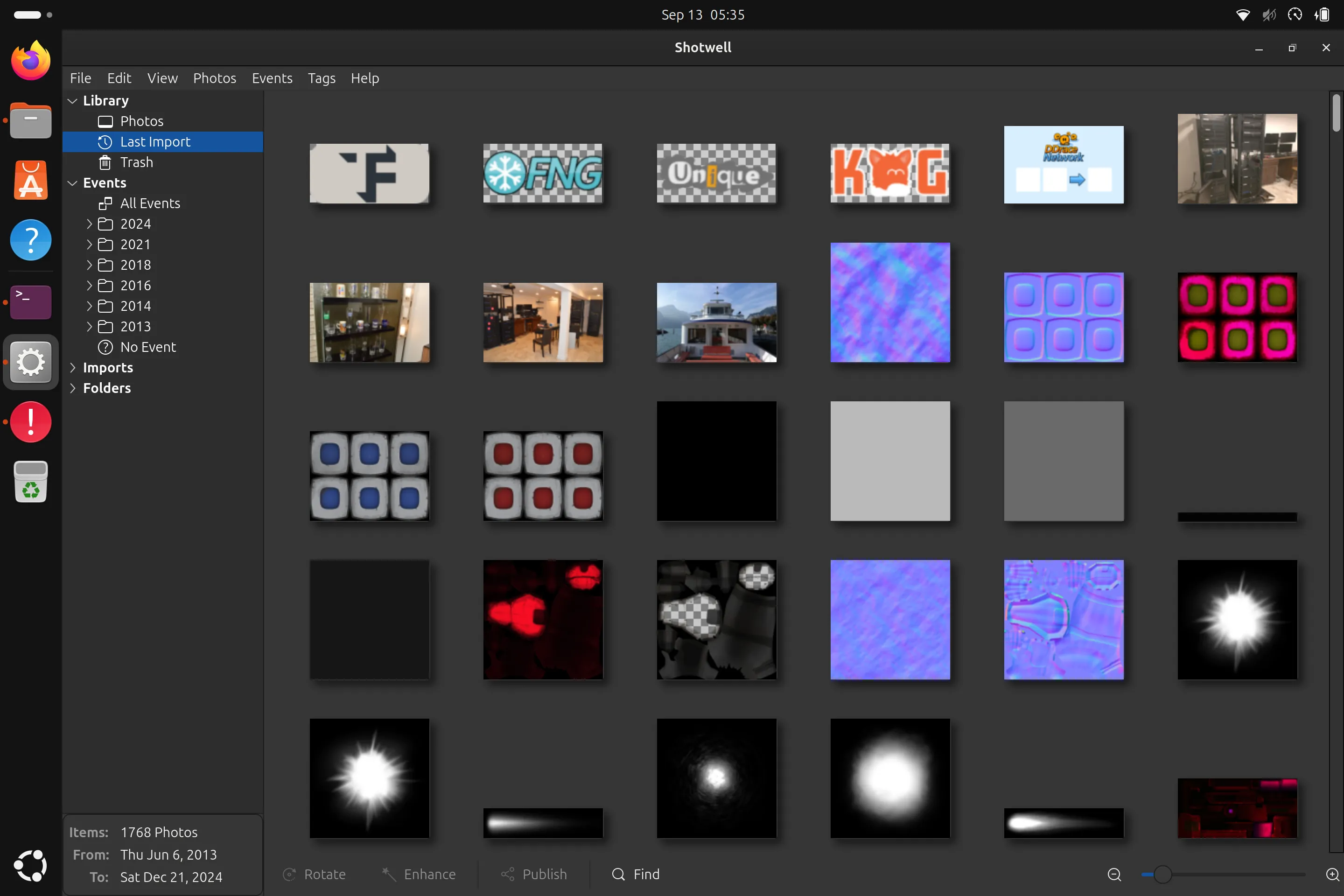 Shotwell photo manager interface