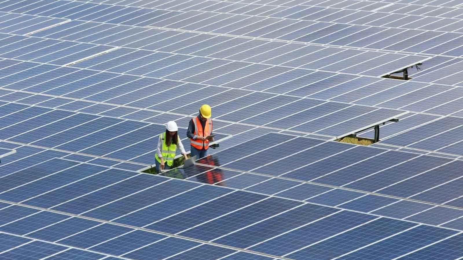 Large solar panel array