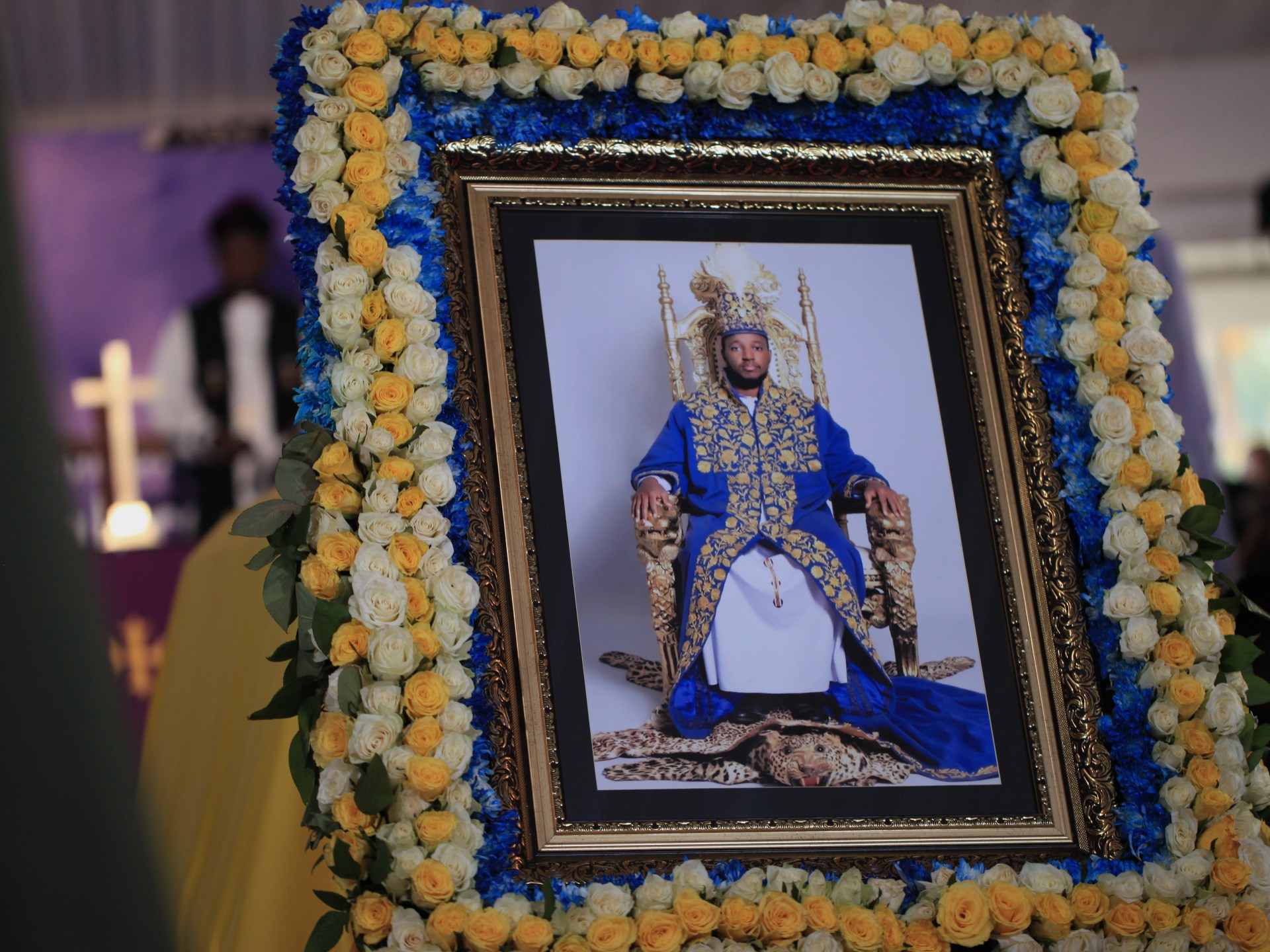 Mourners at the funeral of the Tooro king in Uganda