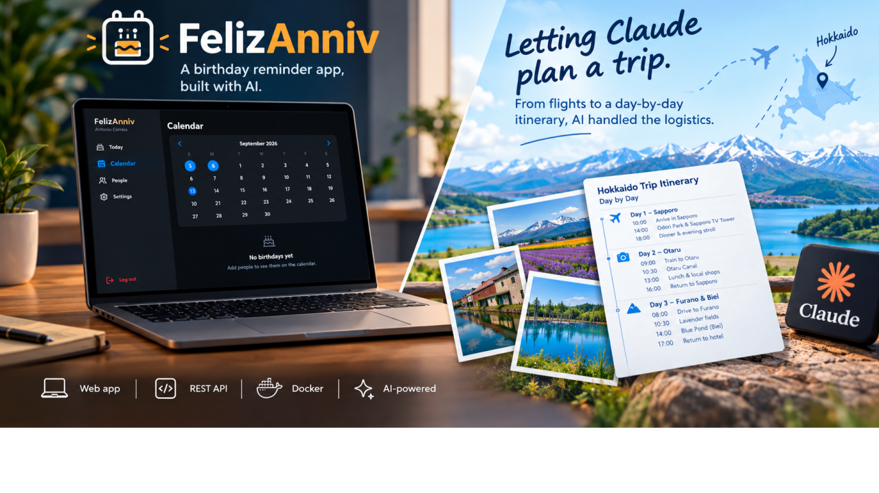 FelizAnniv, and Letting Claude Plan a Trip