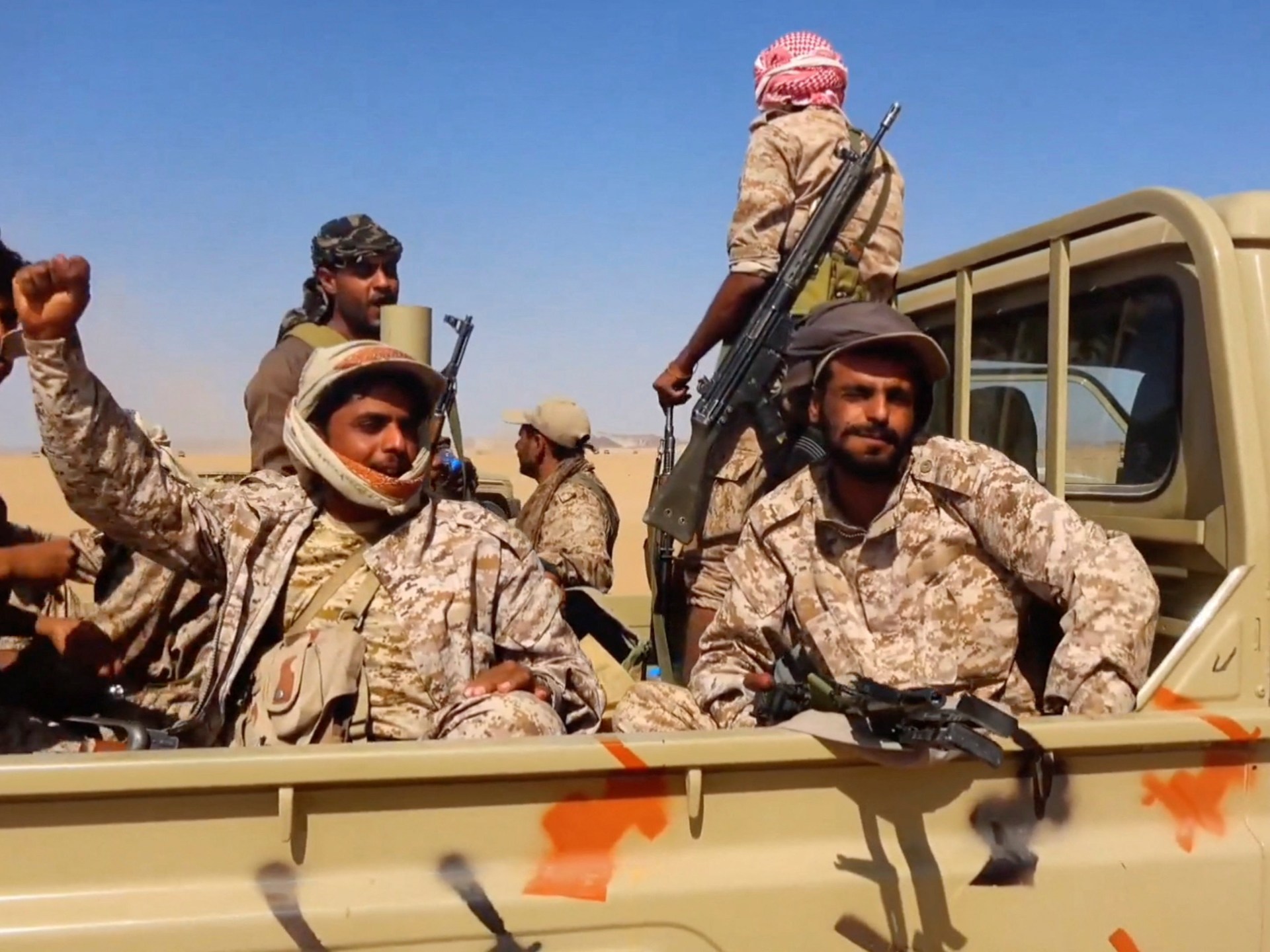 Fighters near the Yemen-Saudi border region