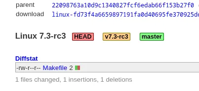 Linux kernel release candidate chart