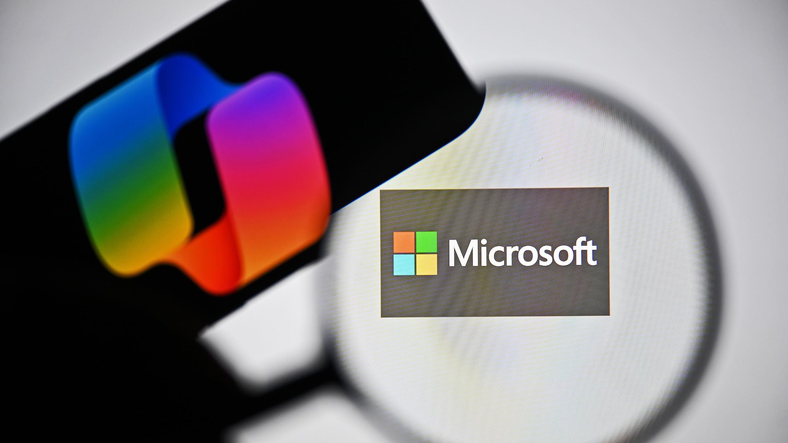 Microsoft logo displayed on a laptop screen
