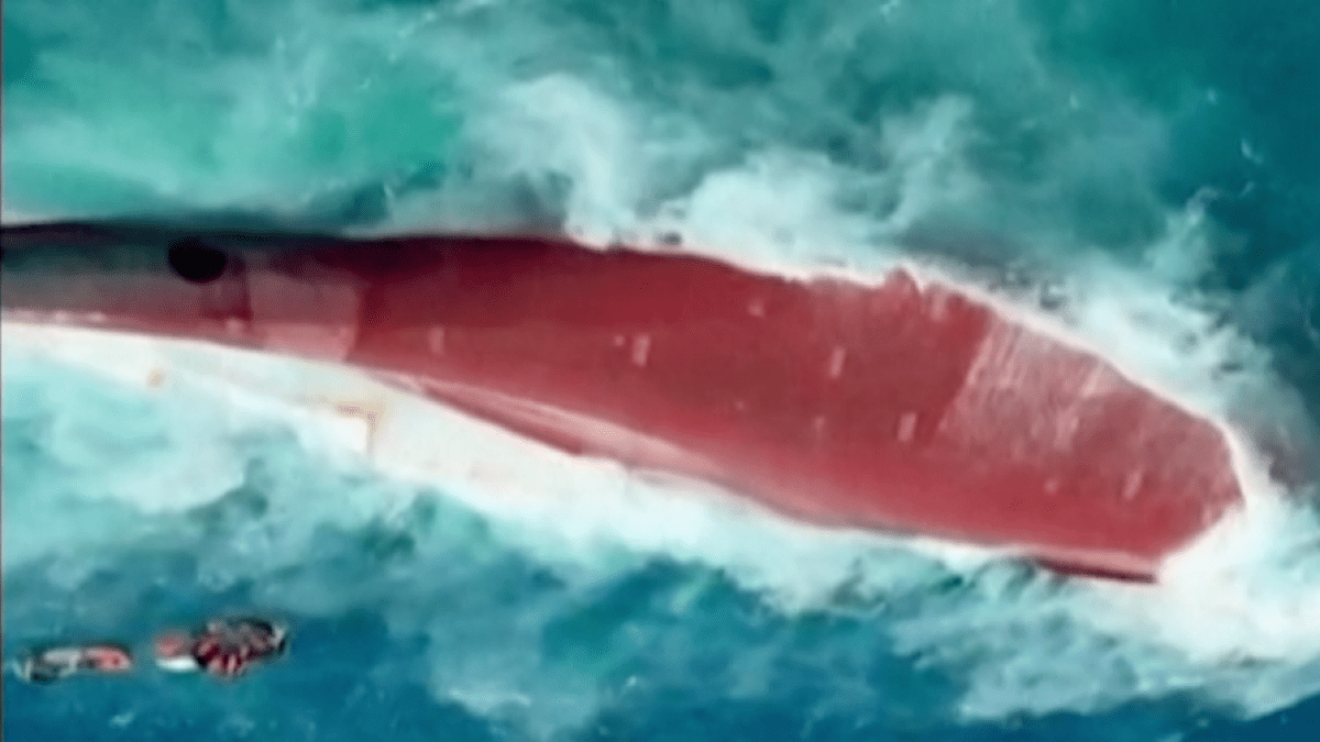 Rescue operation after an Indonesian passenger ship capsized