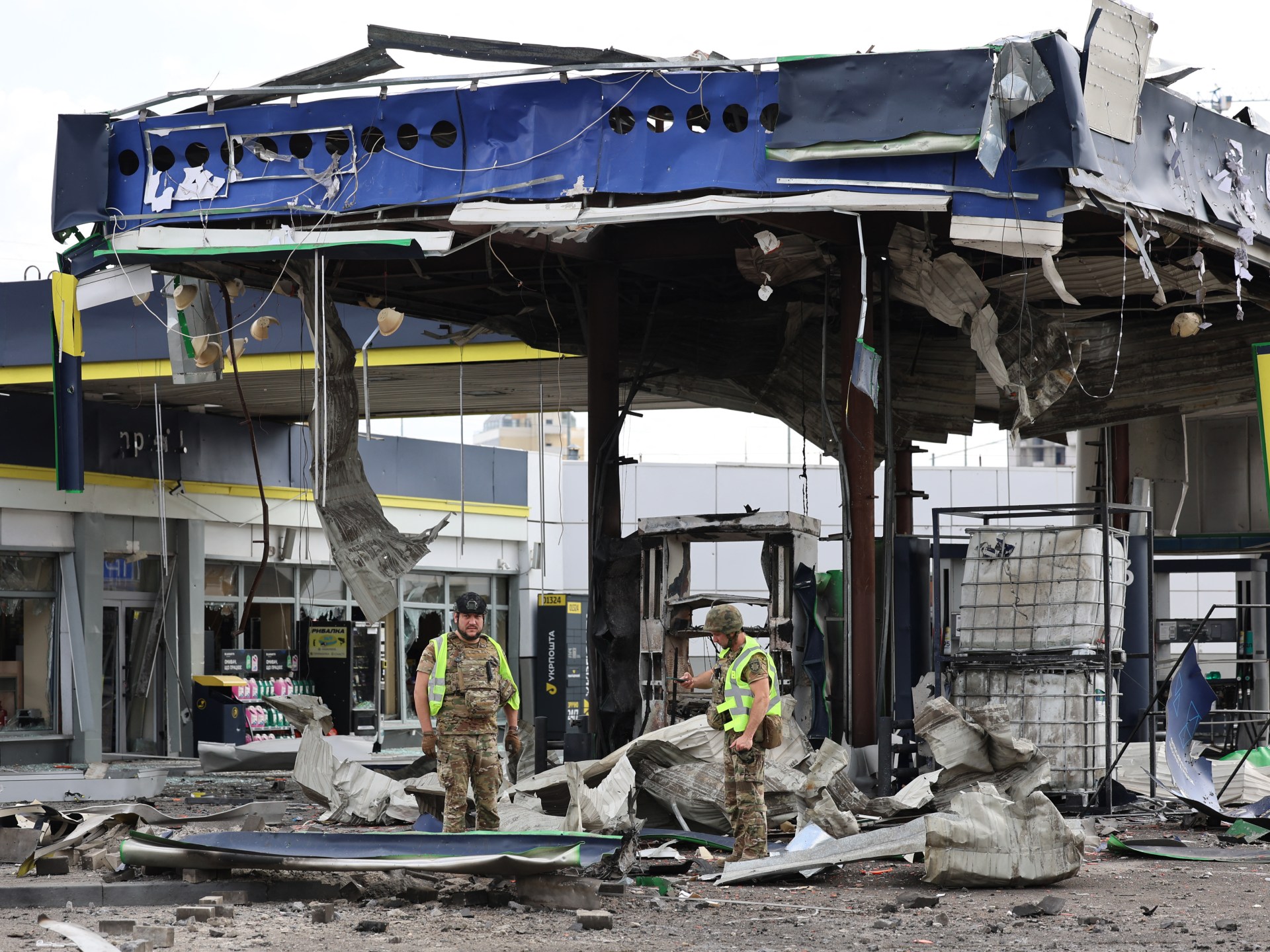 Aftermath of Russian strikes in Kyiv