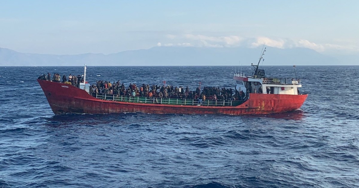 Rescue operation at sea off Greece