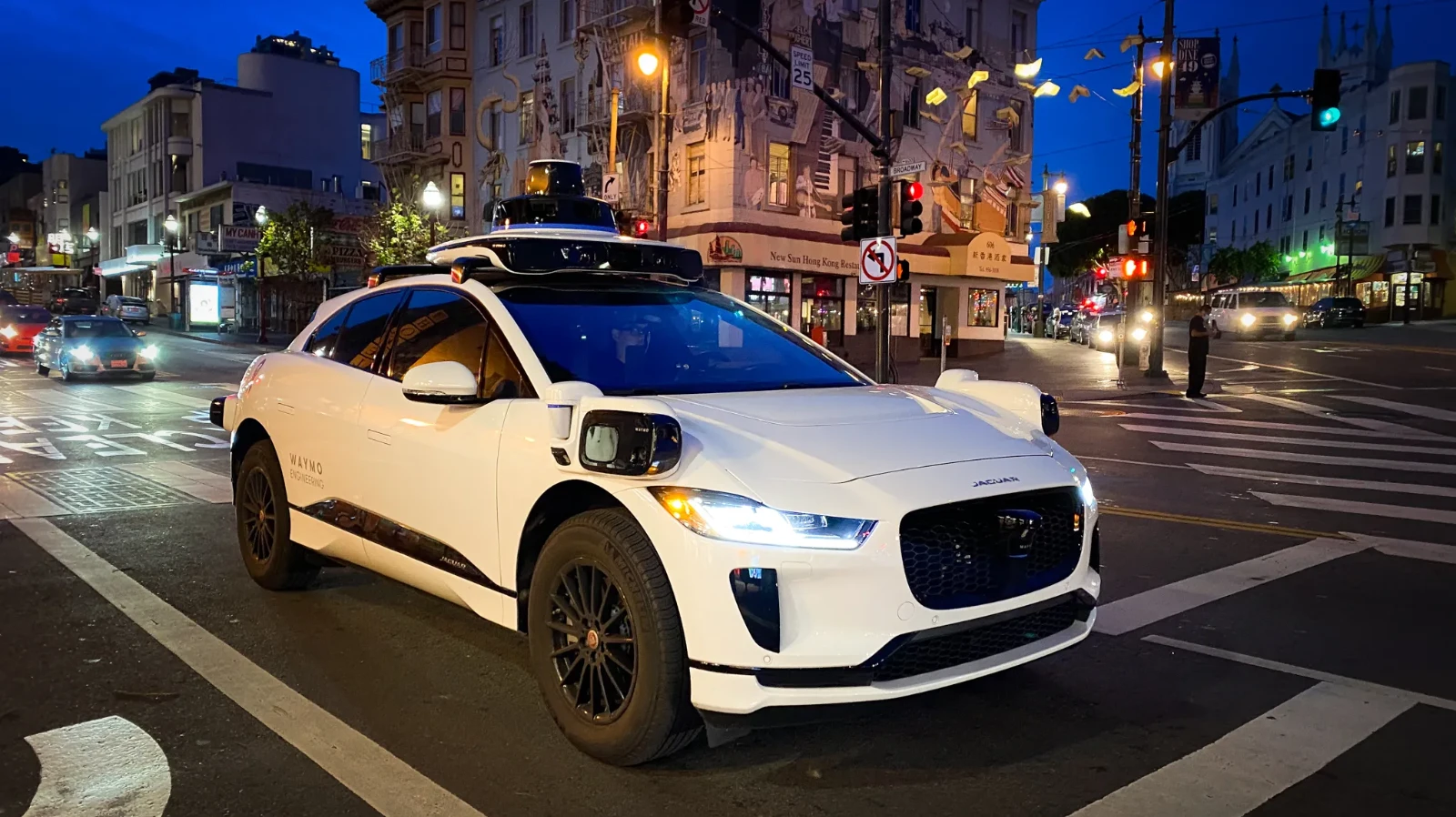 Autonomous robotaxi on a San Francisco street