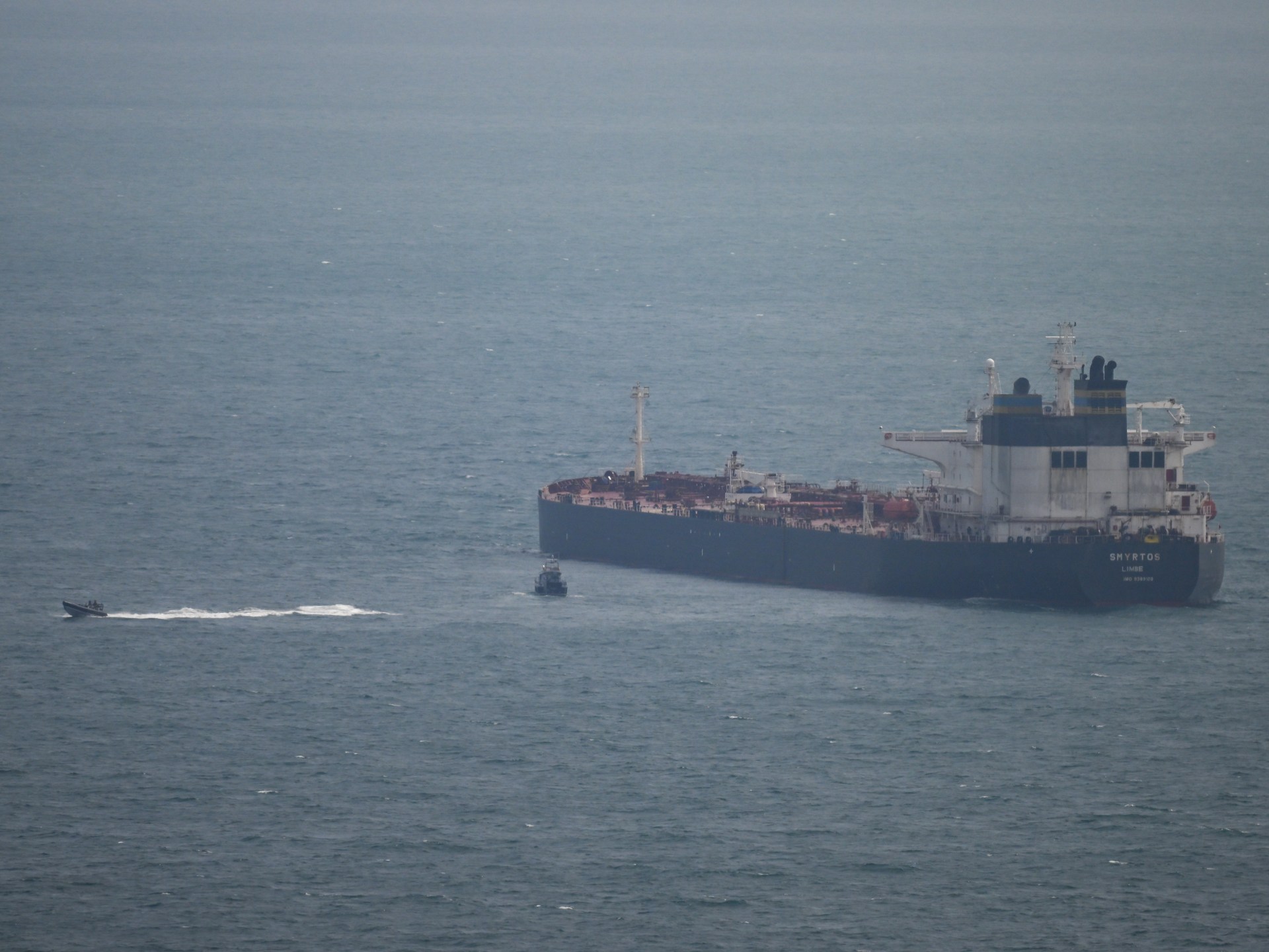 Oil tanker at a port terminal
