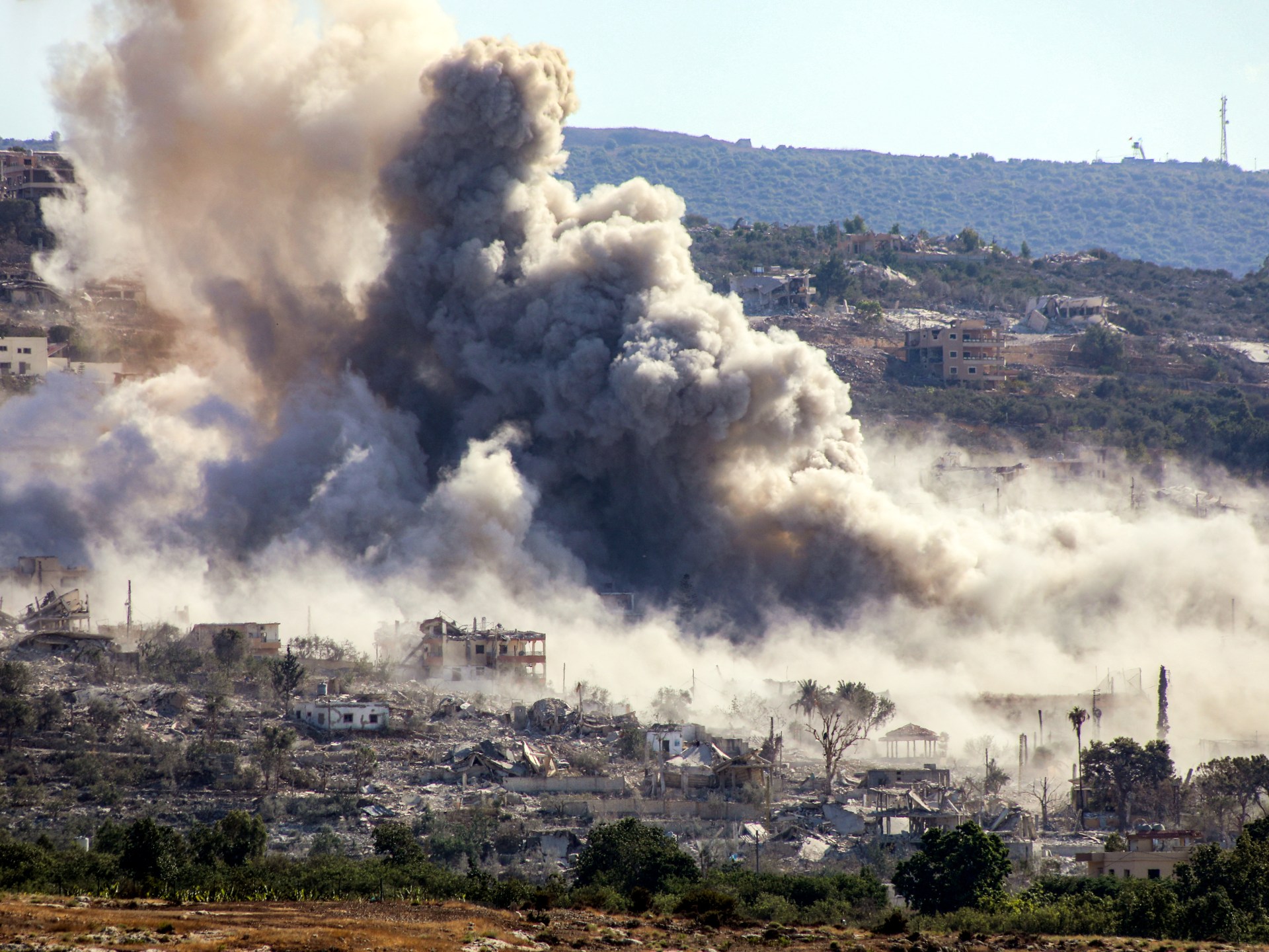 Southern Lebanon after Israeli shelling