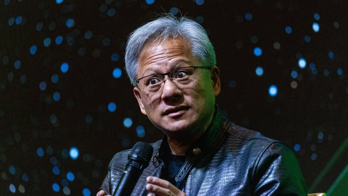 Nvidia CEO speaking on stage