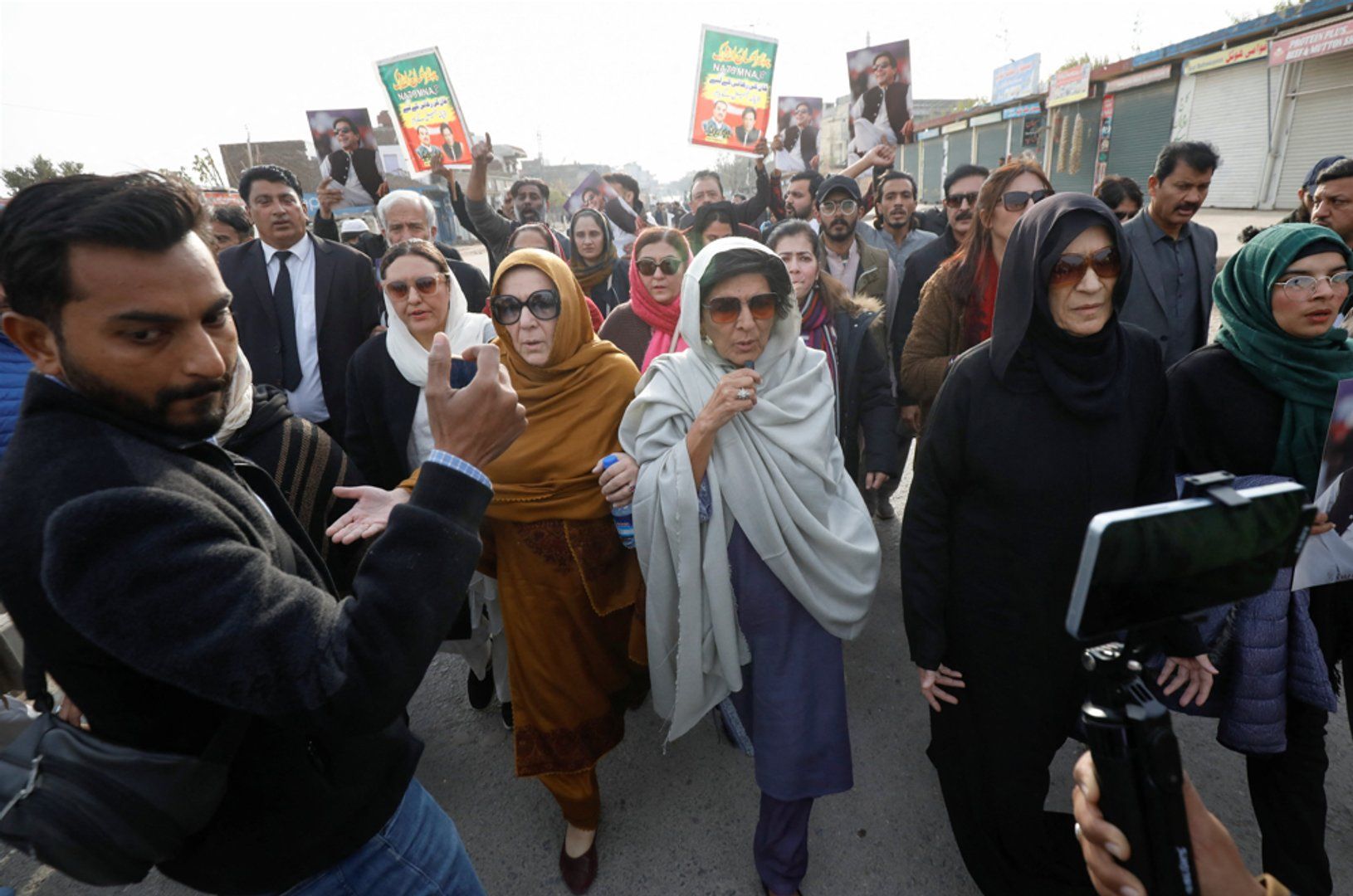 Imran Khan supporters gathering for political demonstrations in Islamabad