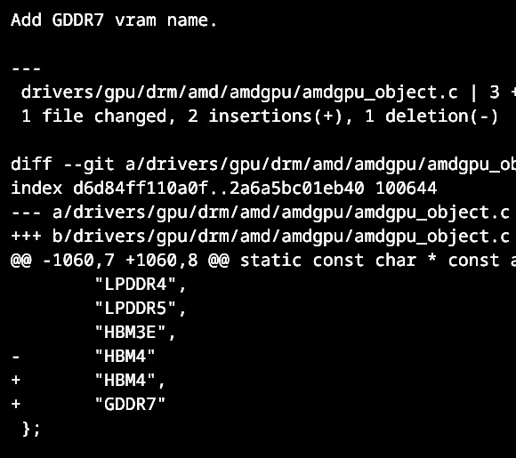 AMD GDDR7 graphics driver