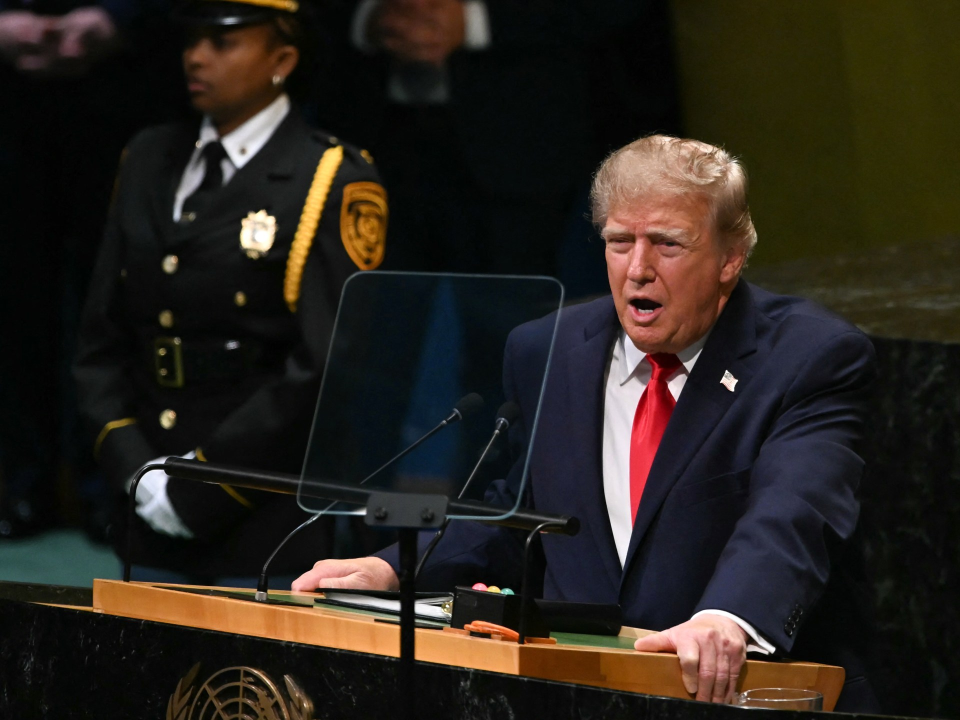 Donald Trump speaking at UN General Assembly