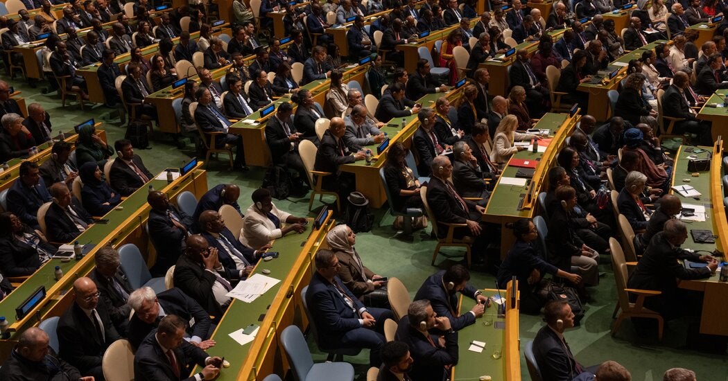United Nations General Assembly session during Middle East discussions