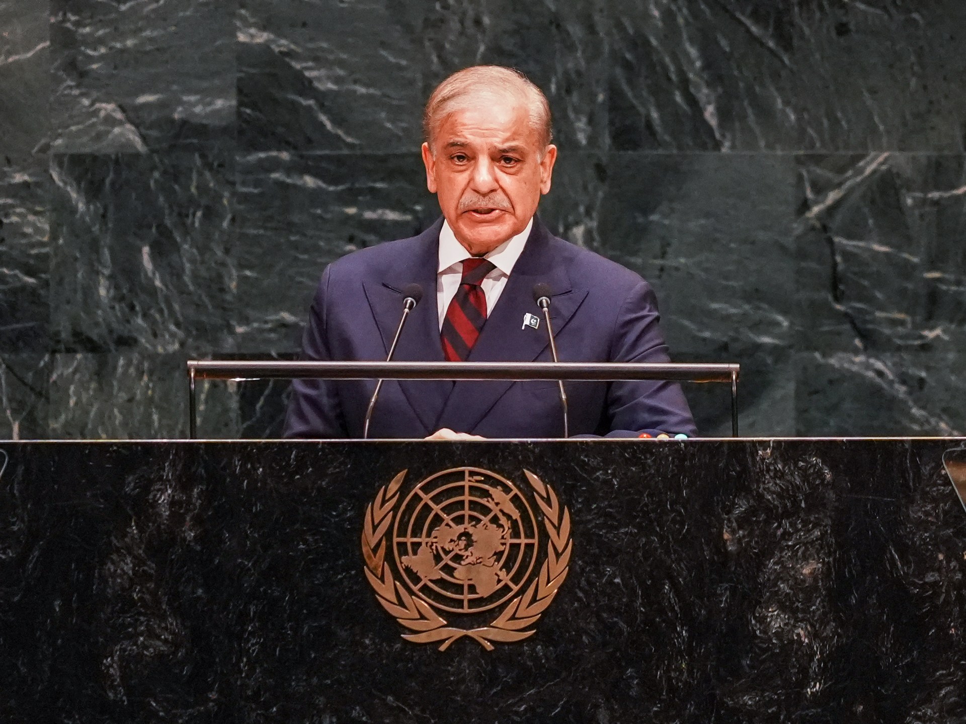 Pakistan PM addressing international gathering