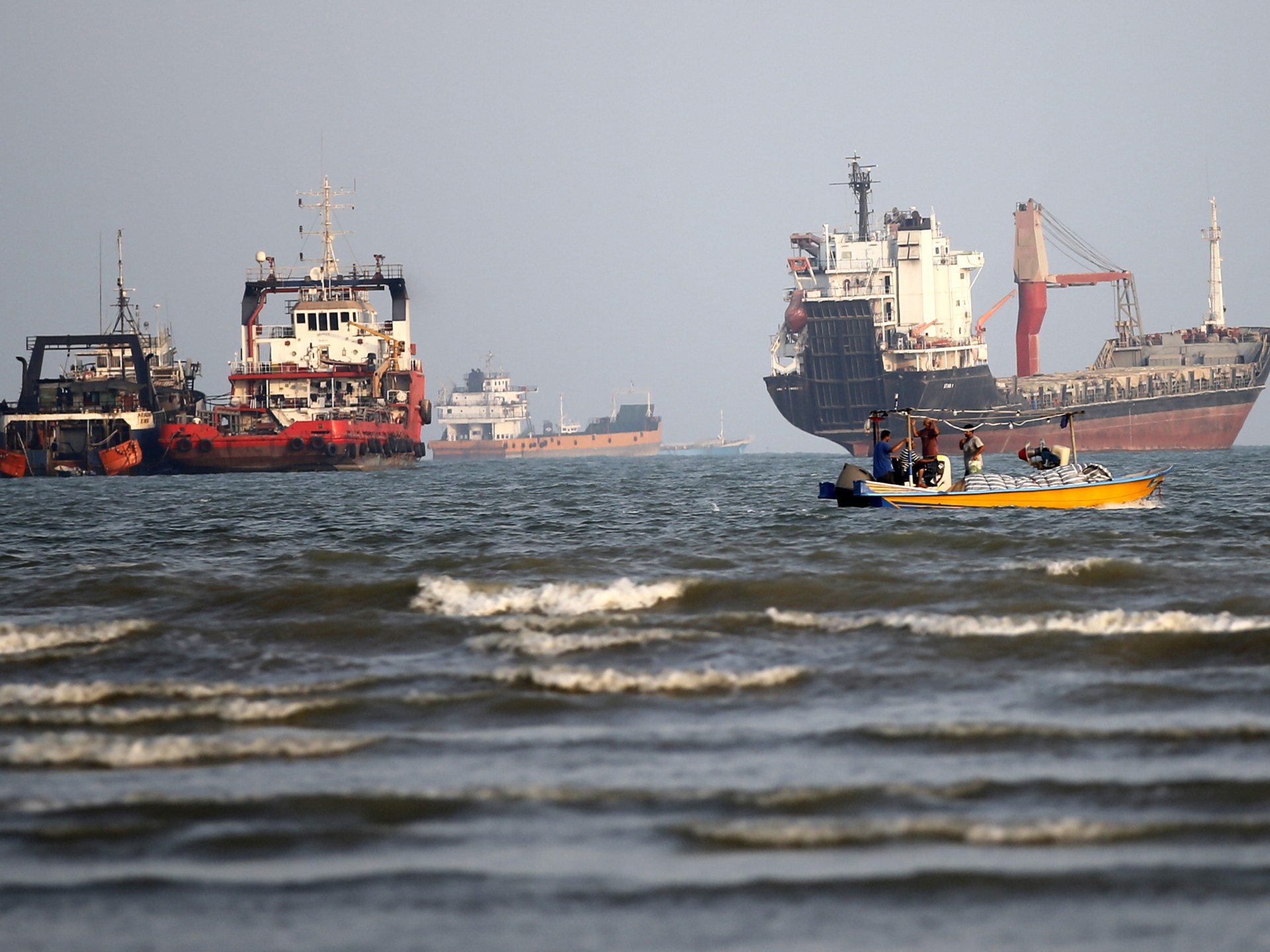 Oil tanker transiting the Strait of Hormuz