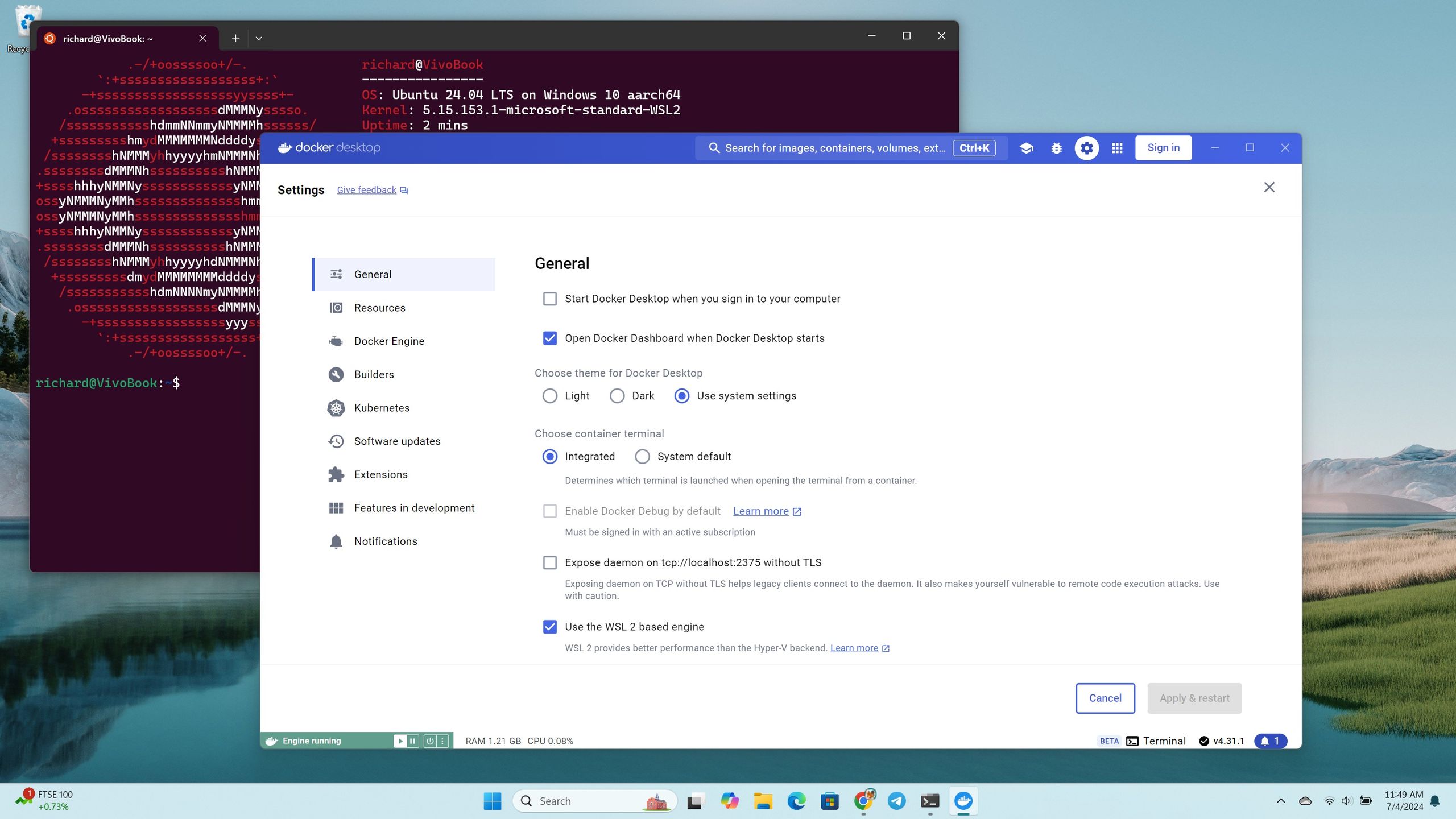 Windows 11 container architecture