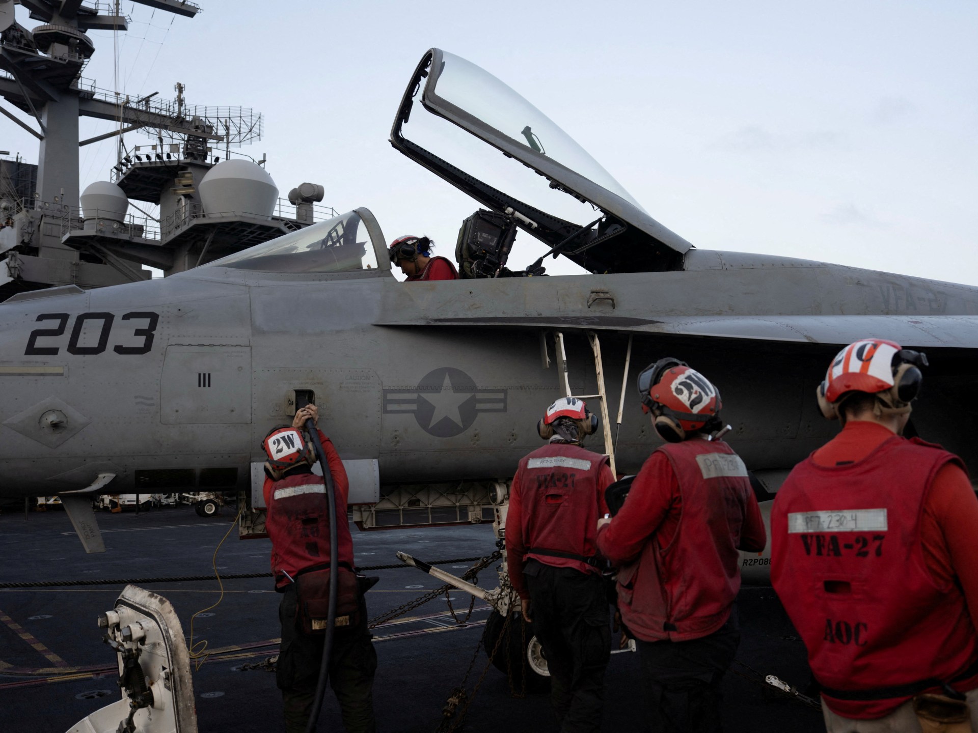 US Navy aircraft carrier in the Arabian Gulf region