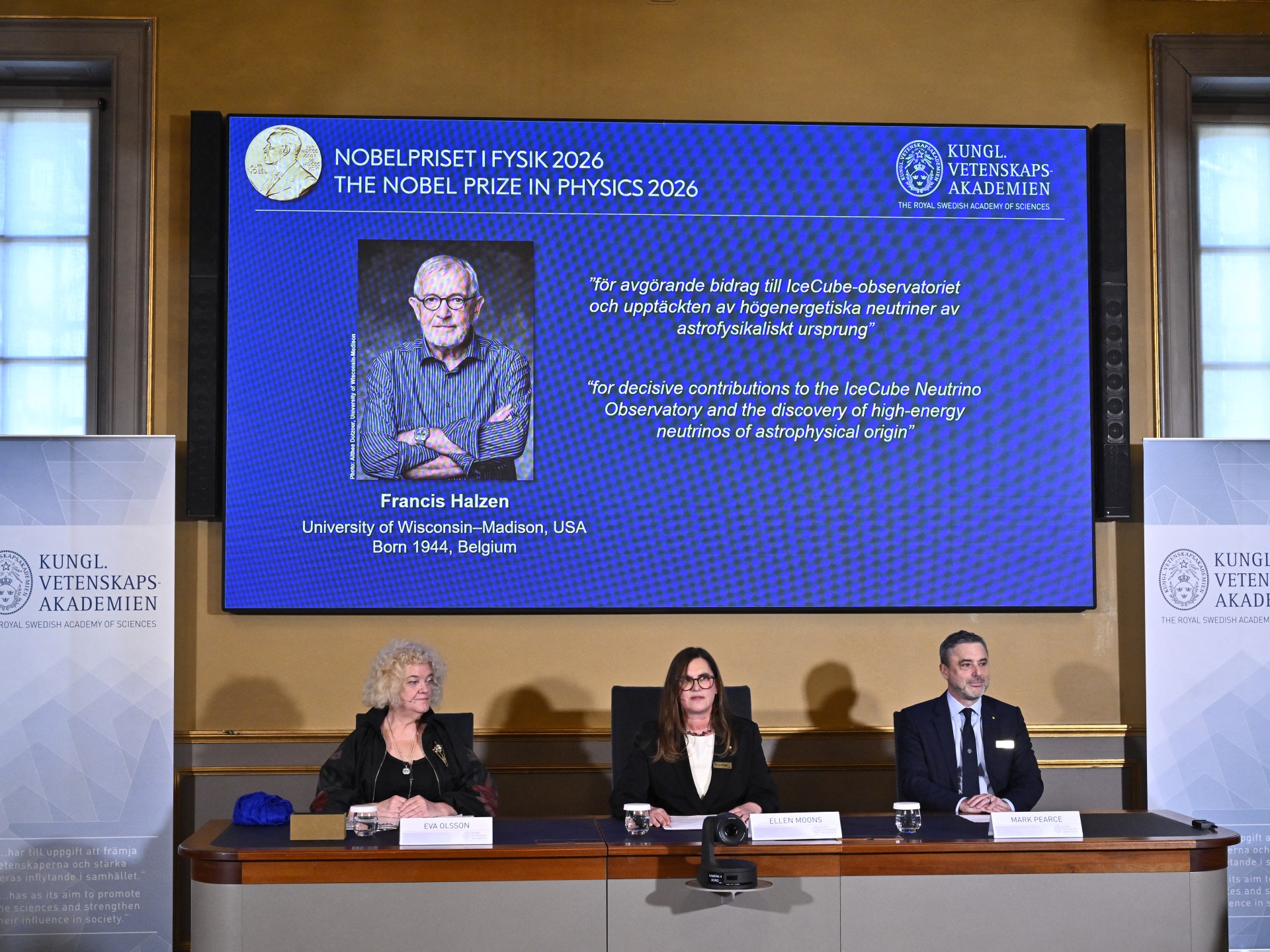 Francis Halzen, Nobel Prize winner in Physics for neutrino research